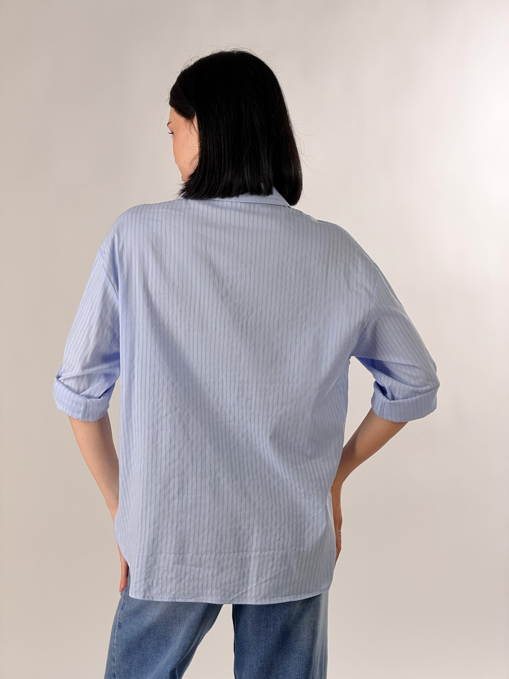 Camicia  tessuto semitrasparente|Colore:Celeste