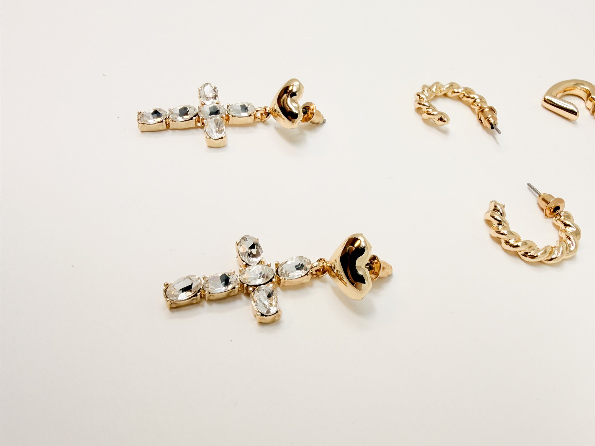 Set orecchini misti|Colore:Oro