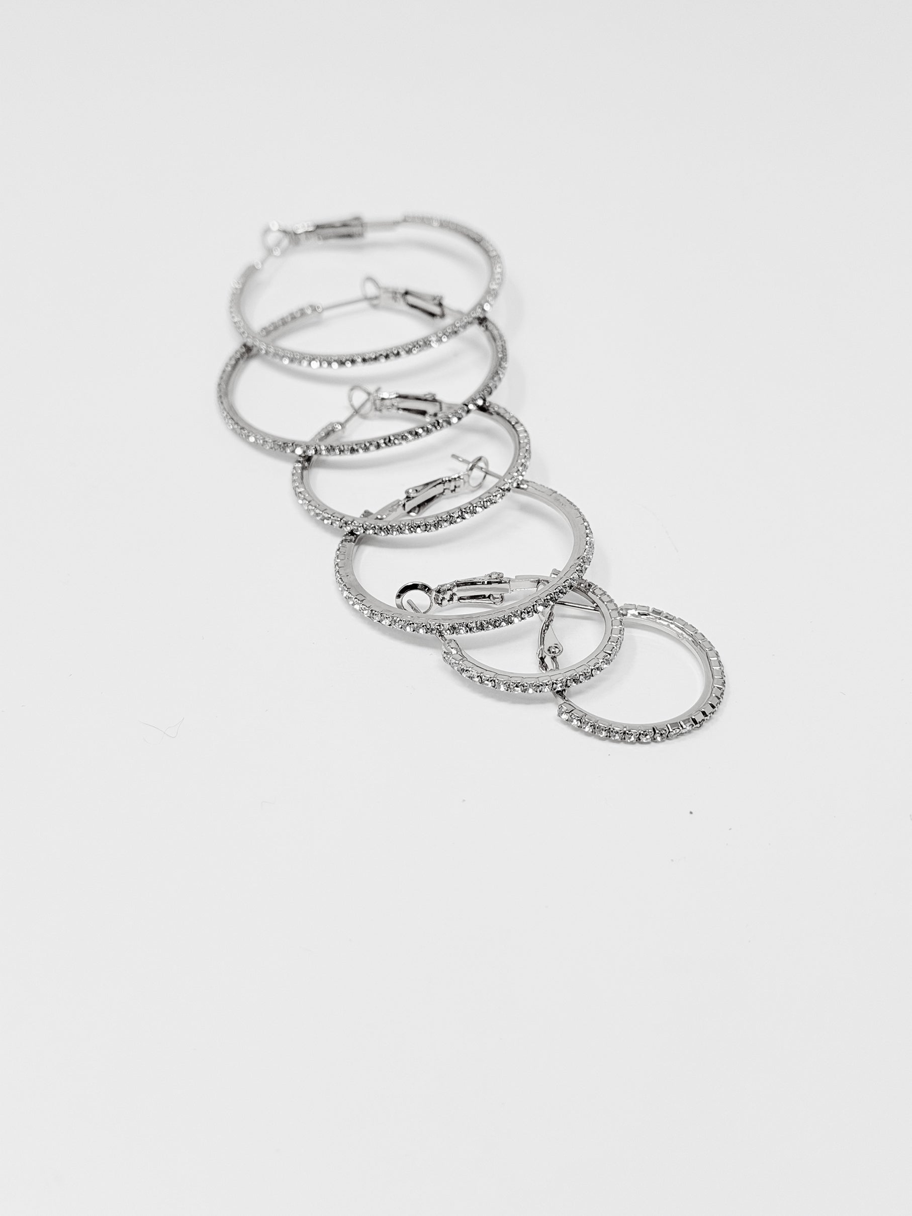 Set cerchio con strass|Colore:Argento