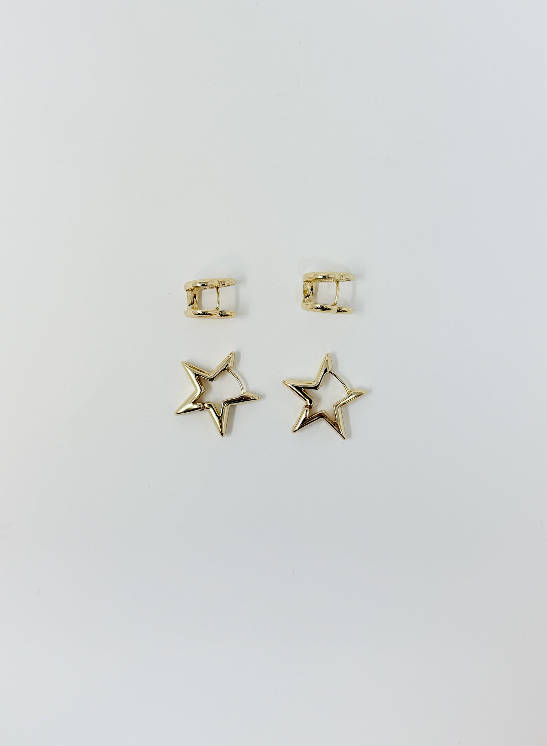 Set orecchini stella e cuore|Colore:Oro