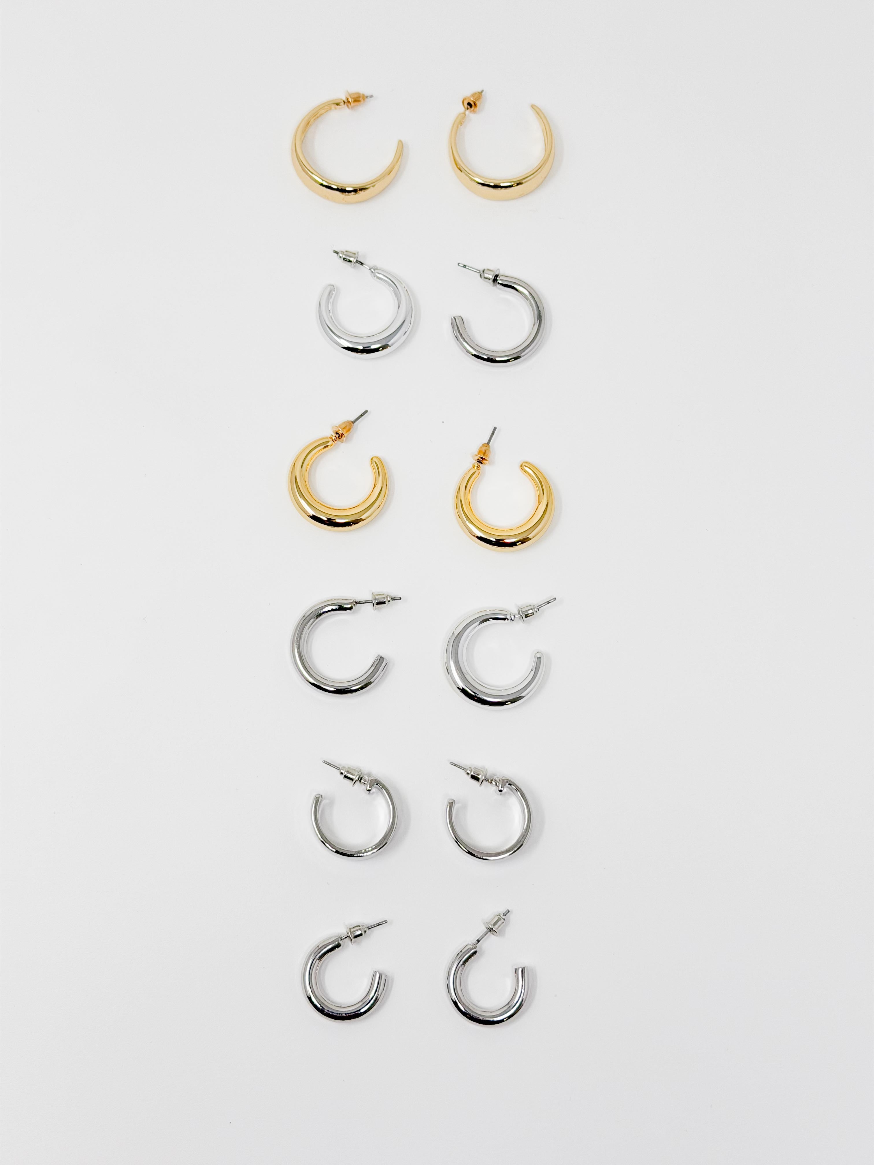 Set orecchini cerchi|Colore:Oro/argento