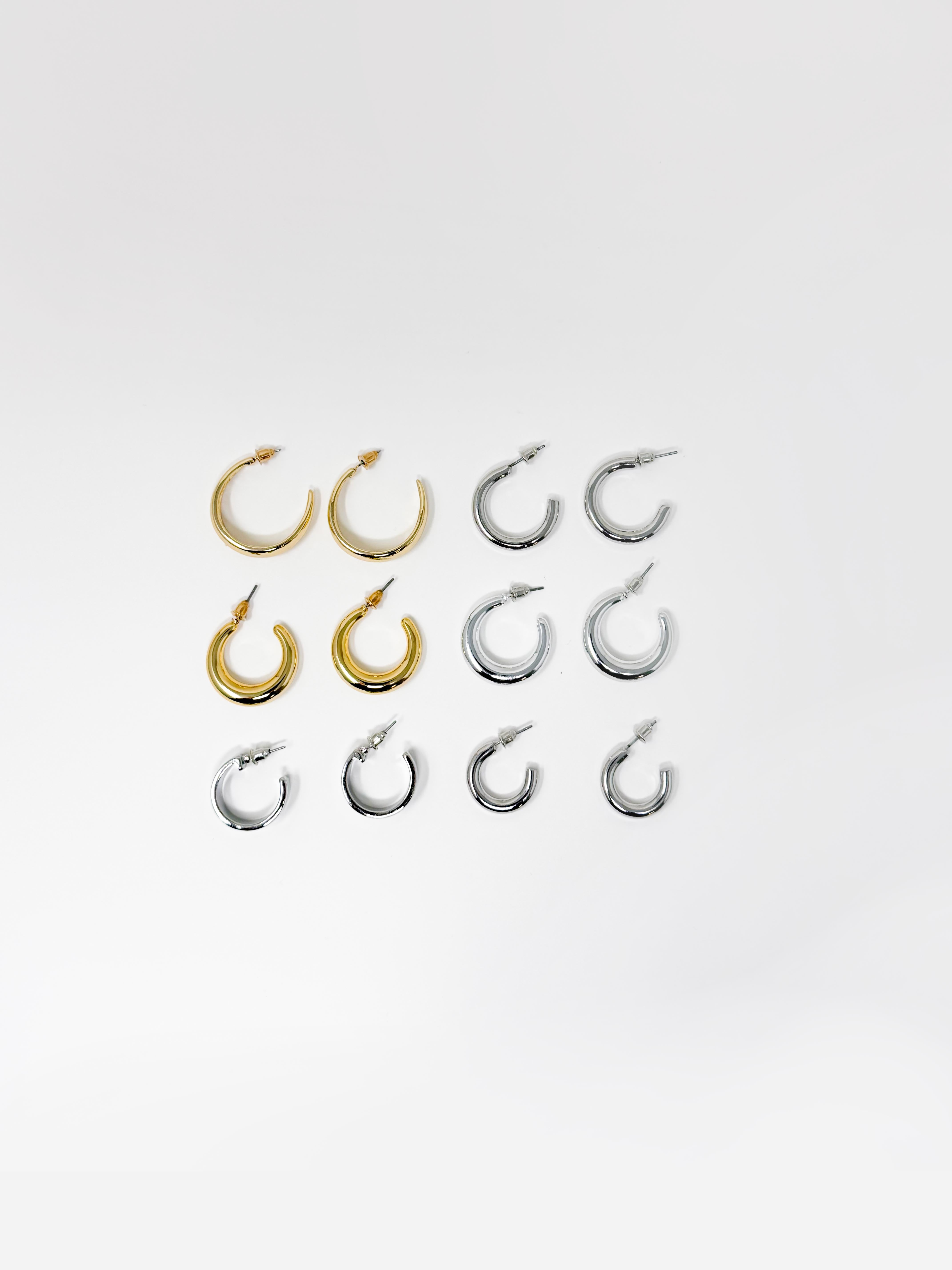 Set orecchini cerchi|Colore:Oro/argento