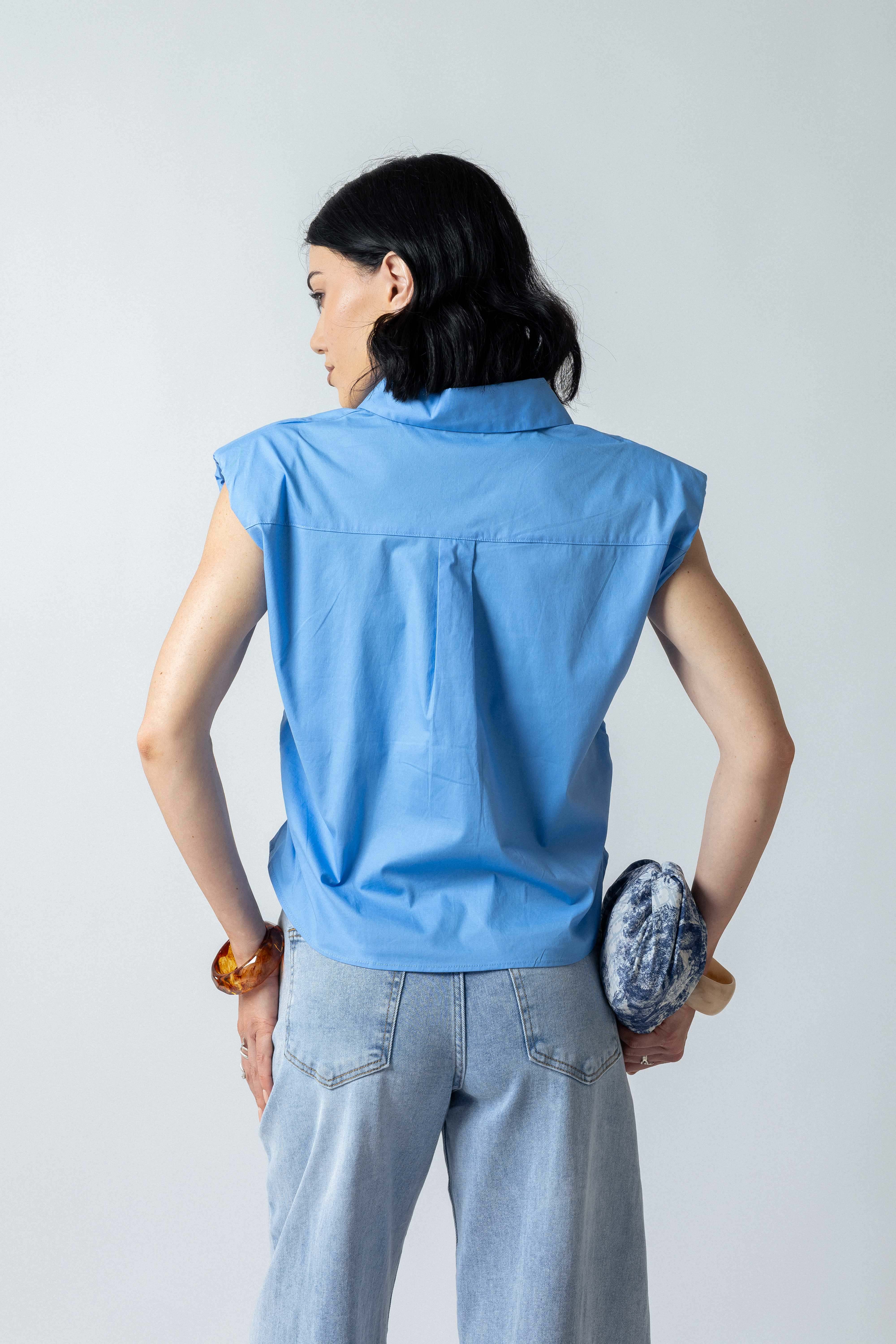 Camicia con spalline|Colore:Celeste