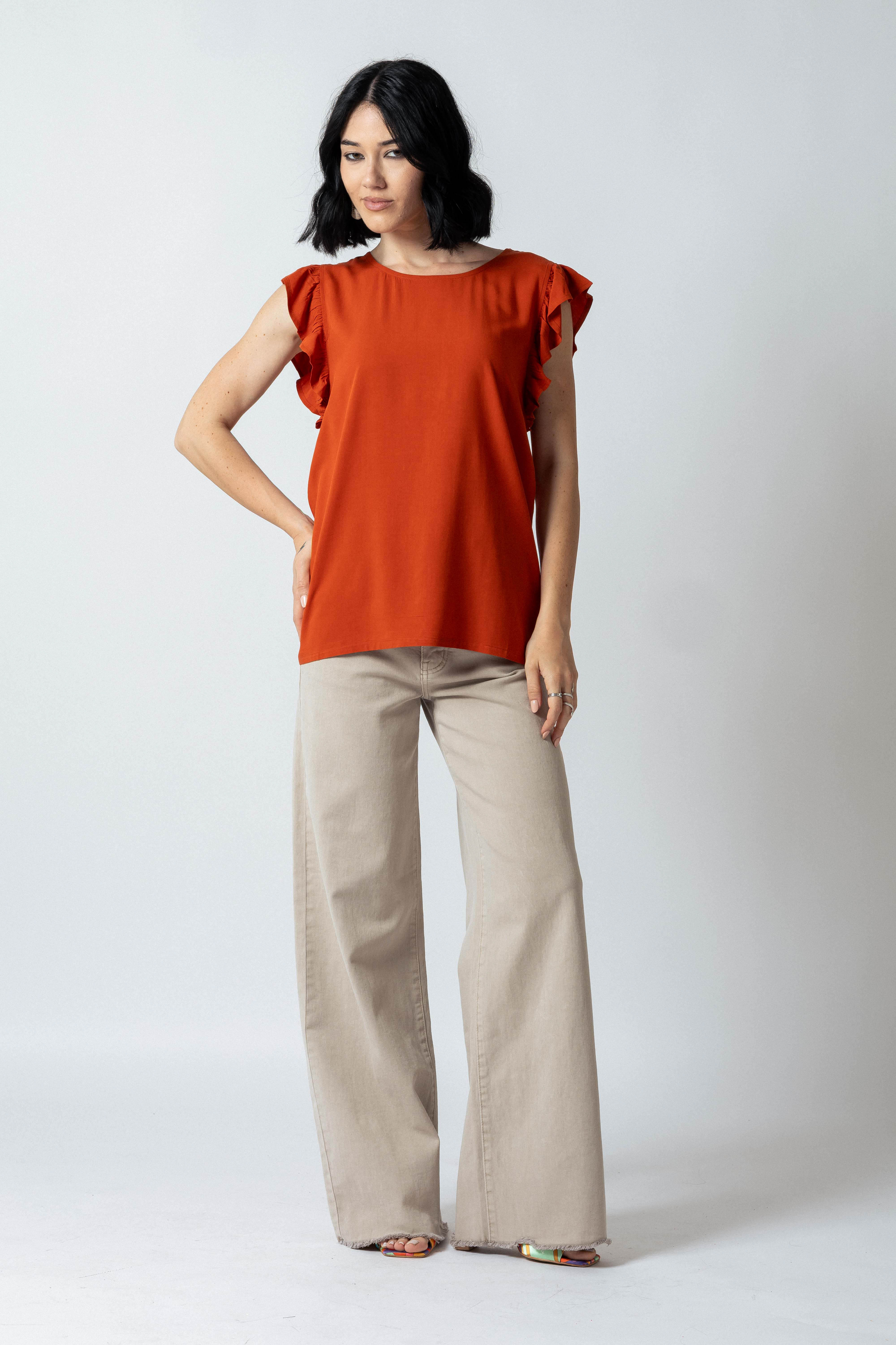Maglia giromanica |Colore:Ruggine