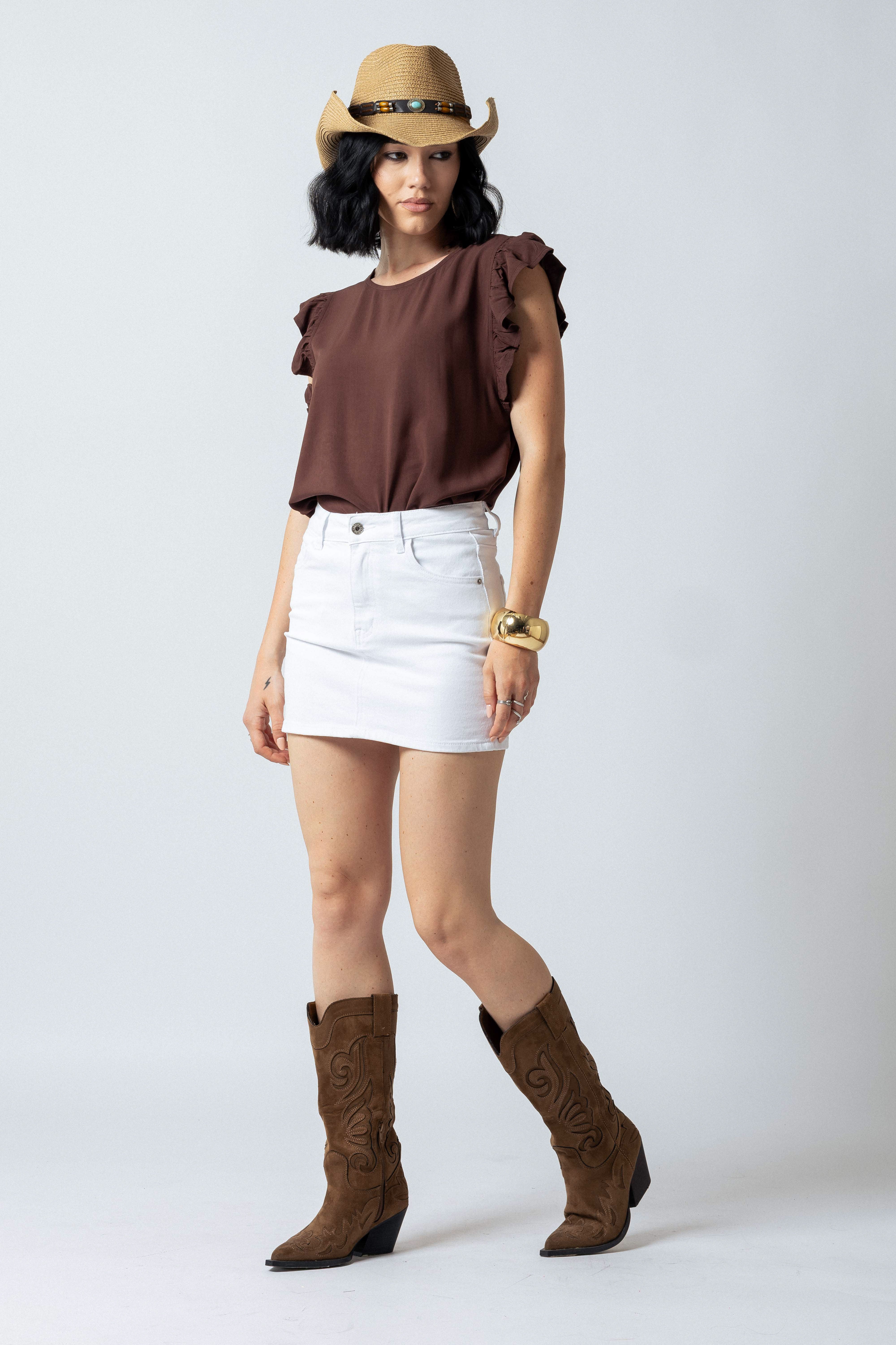 Gonna Jeans |Colore:Bianco