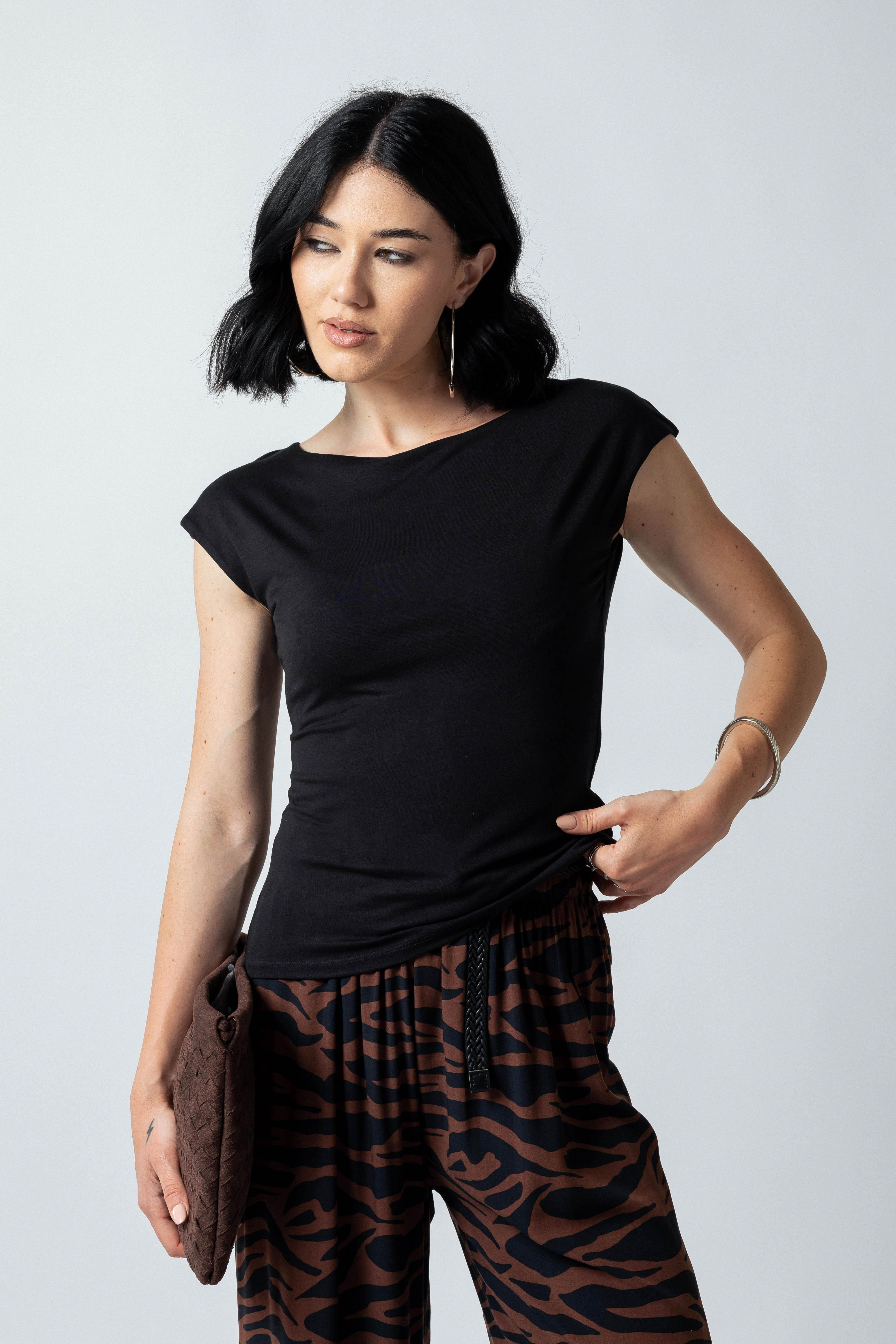 Maglia scollo barca |Colore:Nero