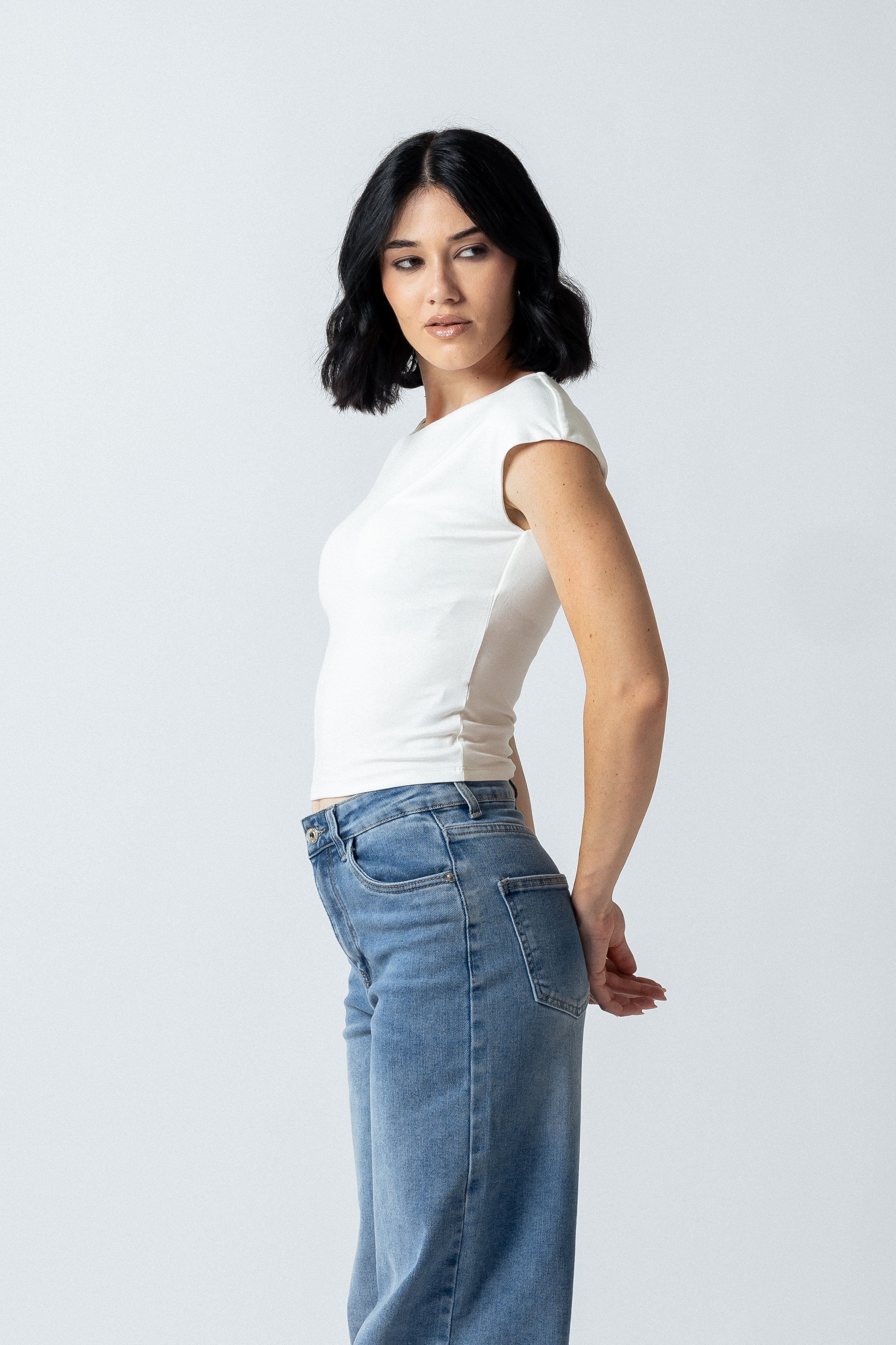 Maglia scollo a barchetta medium|Colore:Panna