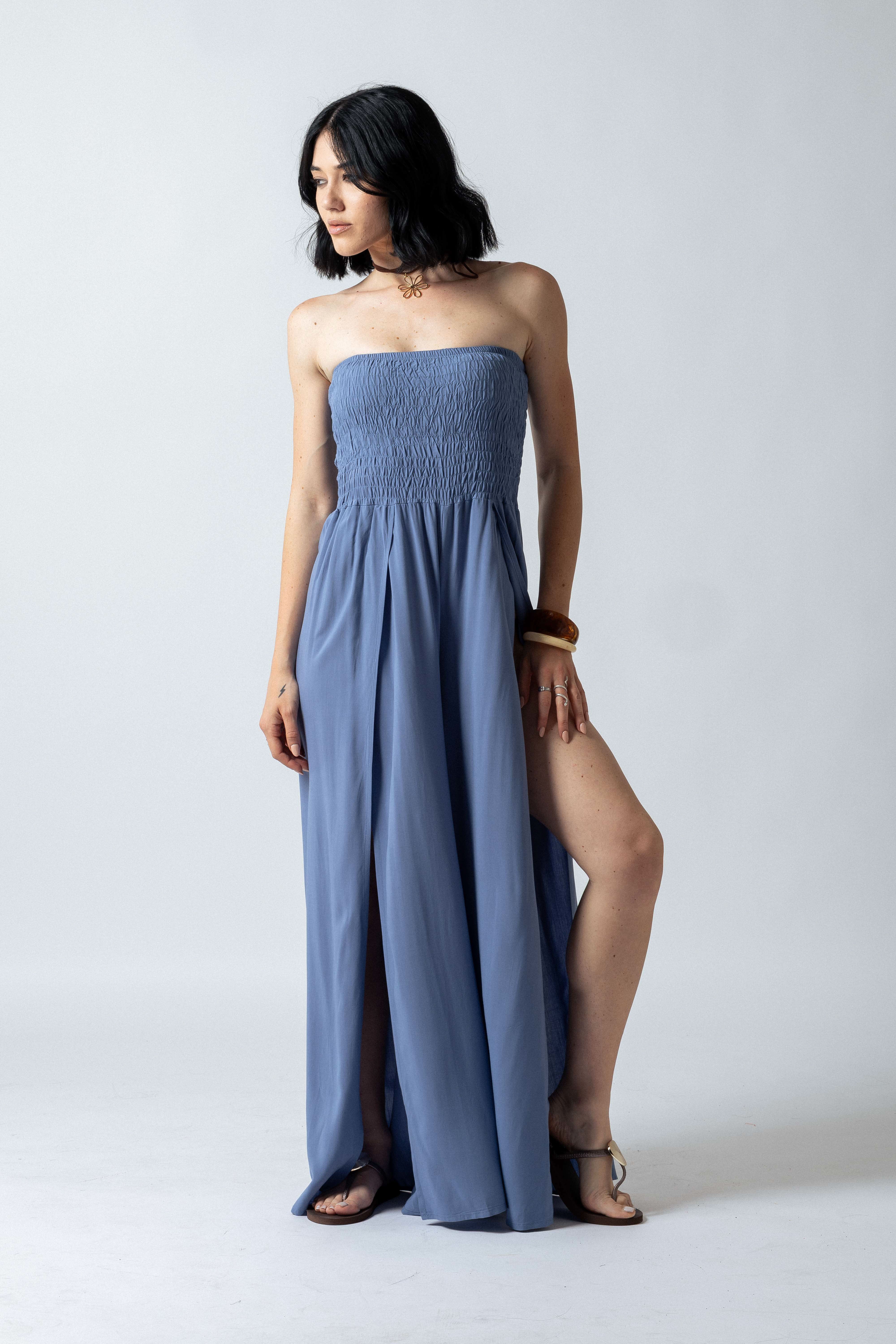 Maxi tuta positano|Colore:Denim