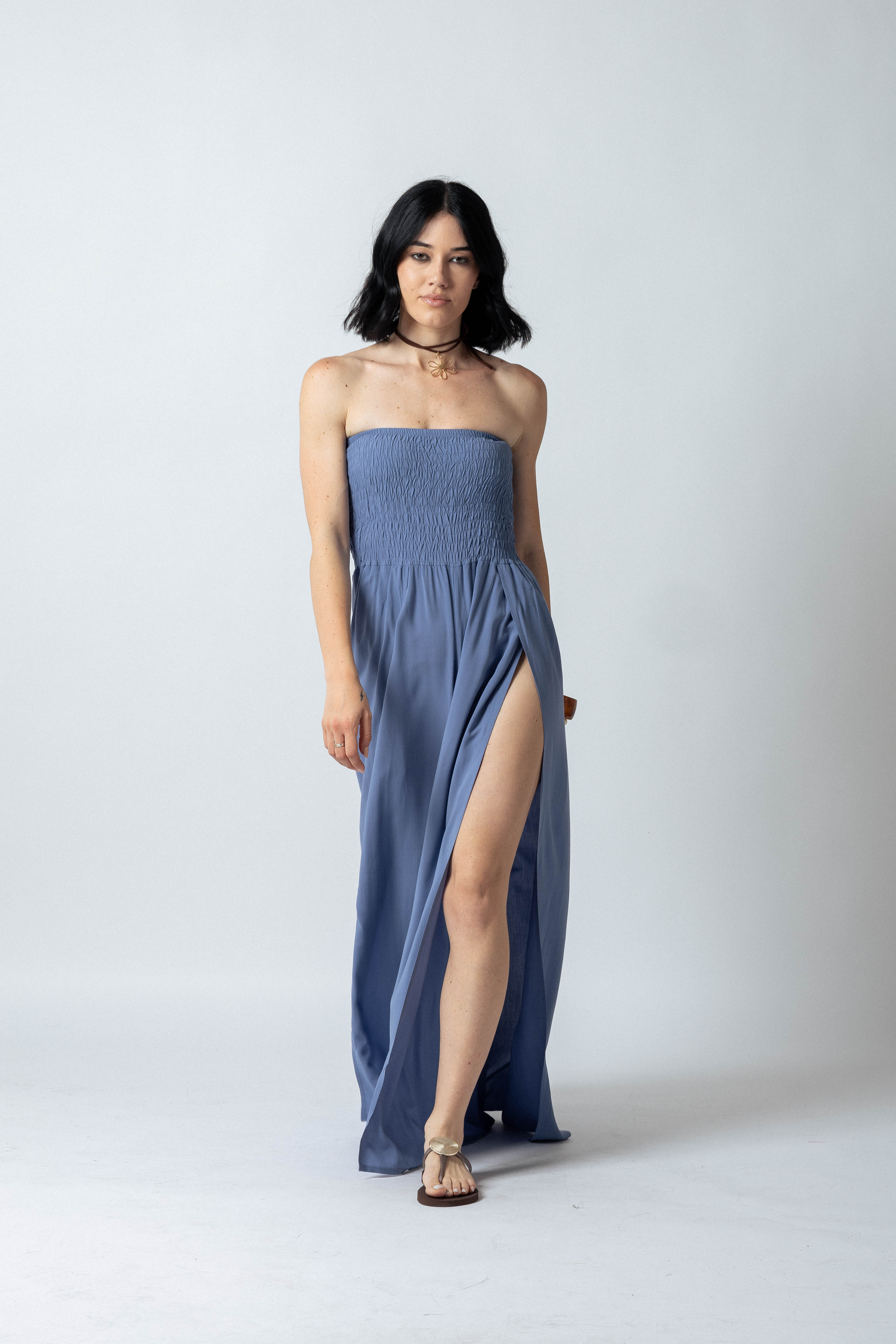 Maxi tuta positano|Colore:Denim