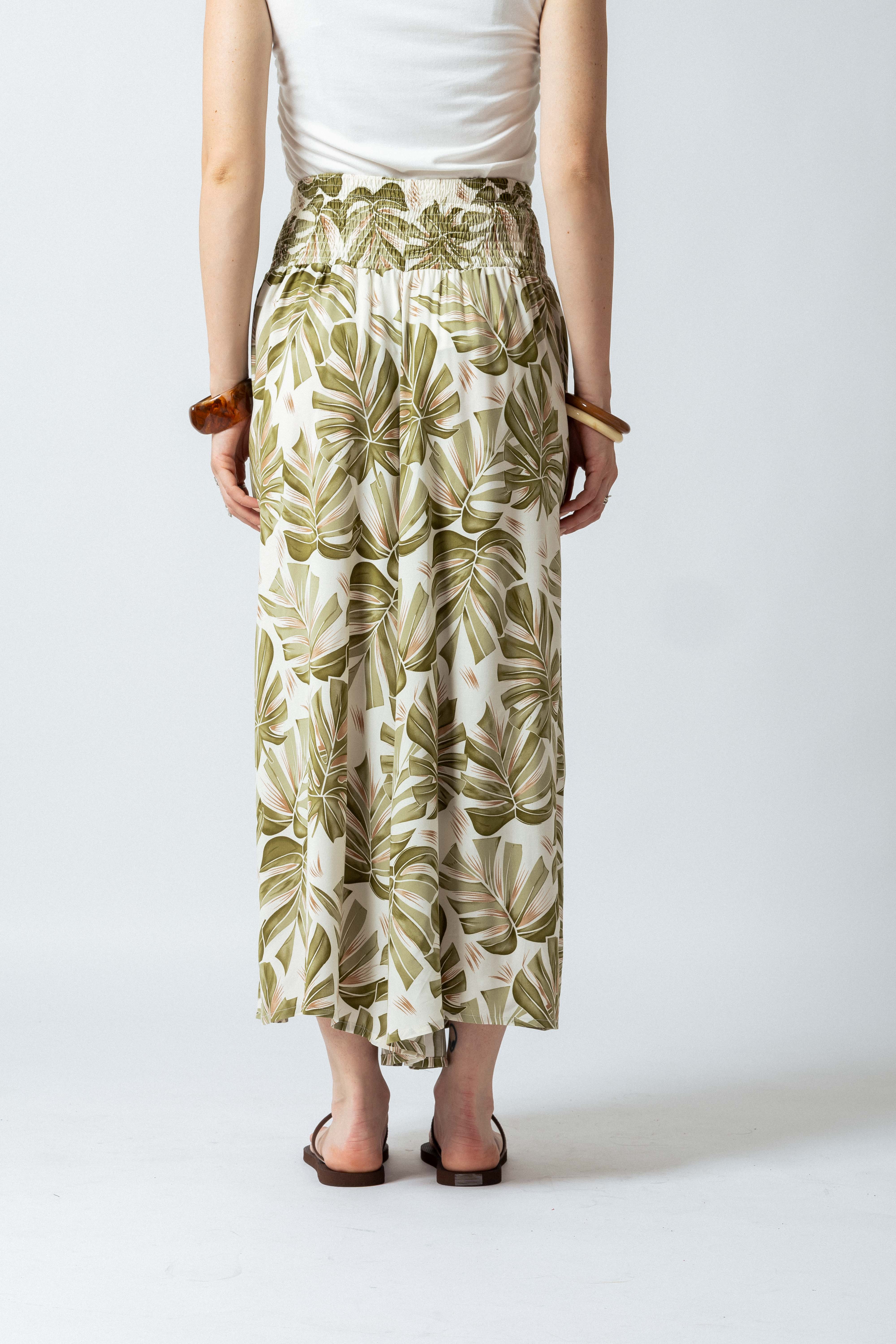 Pantalone Harem fantasia foglie tropicali|Colore:Verde