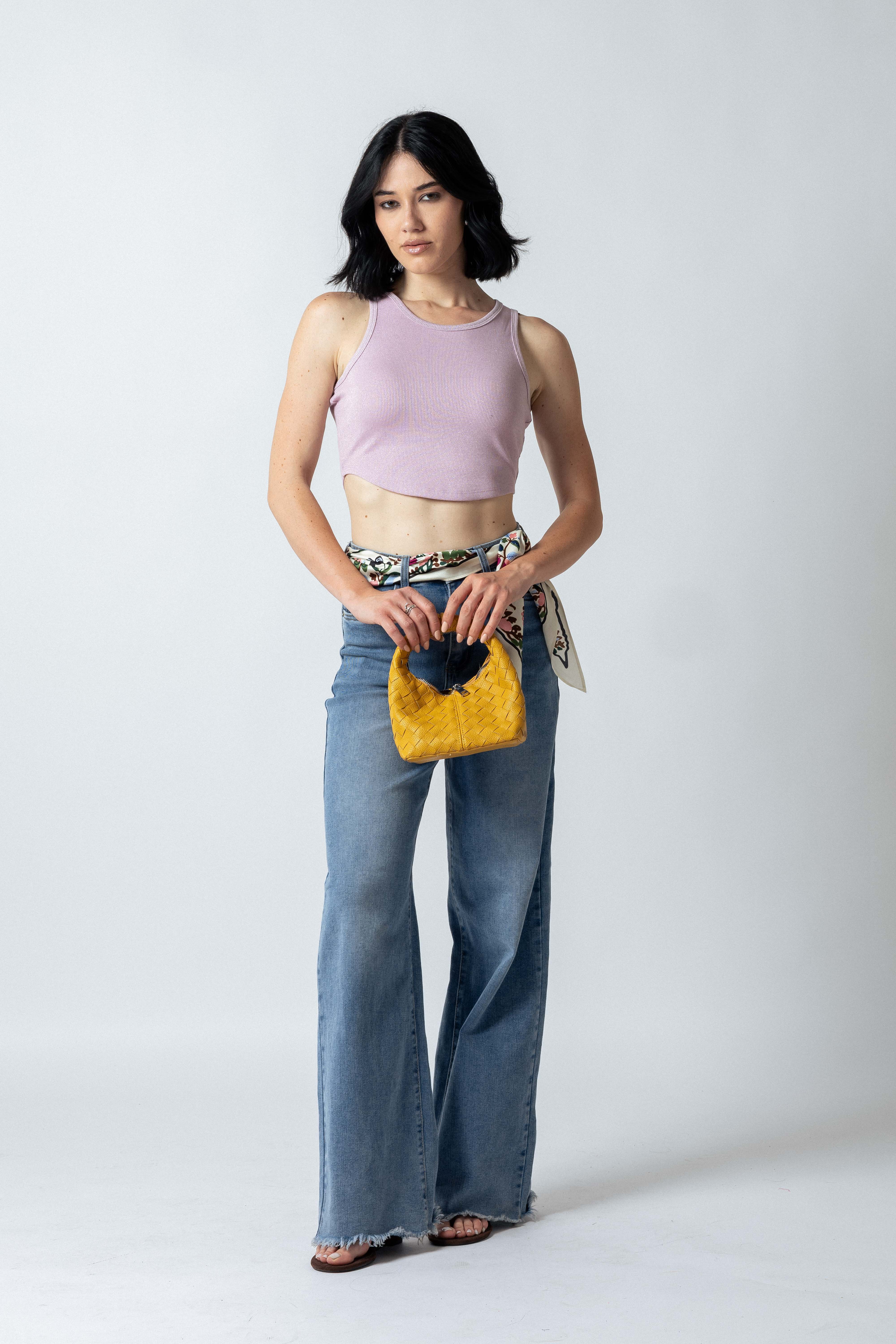 Top con orlo curvato|Colore:Rosa bubble