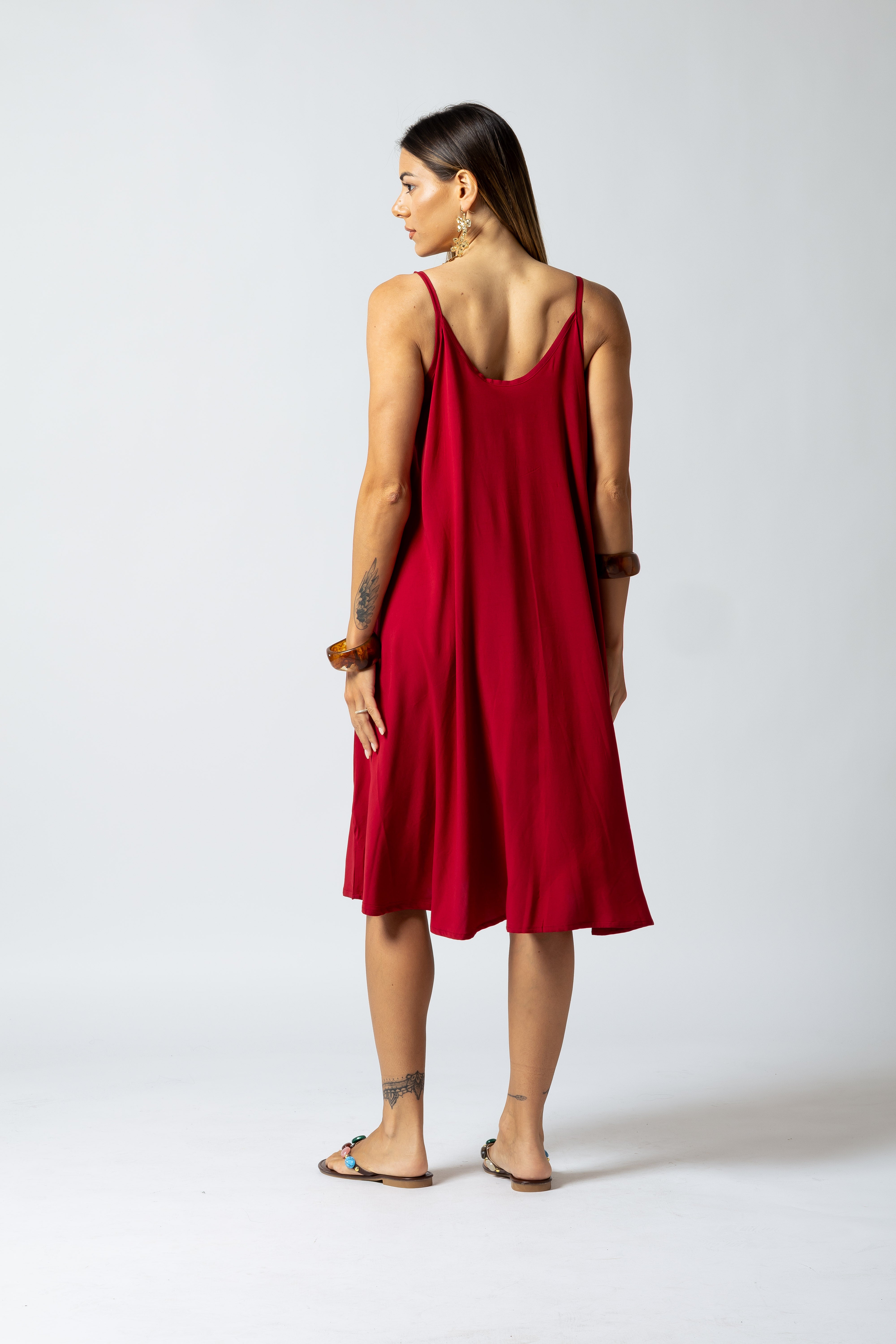 Vestito Salina Midi|Colore:Rosso india