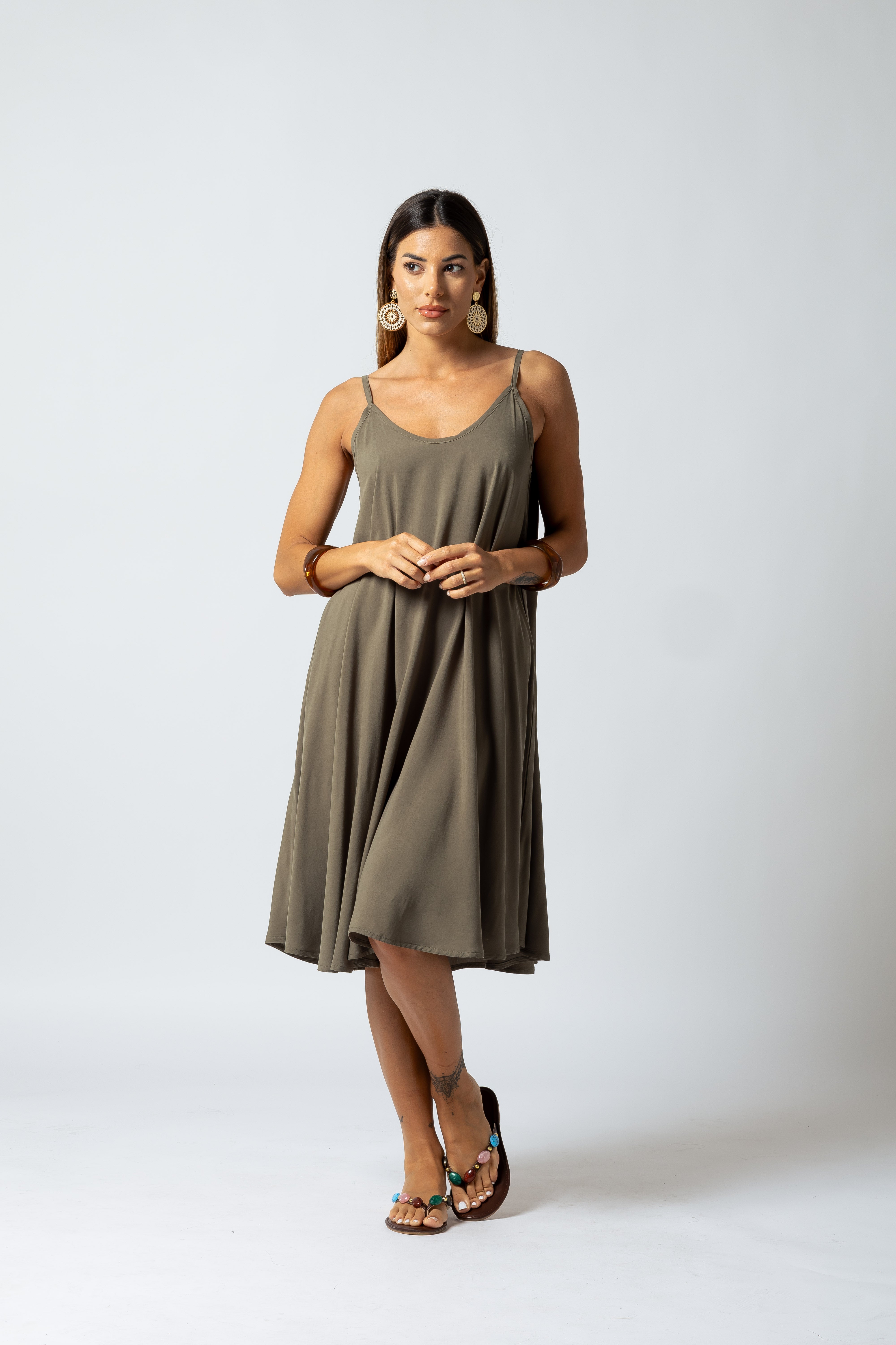 Vestito Salina Midi|Colore:Salvia