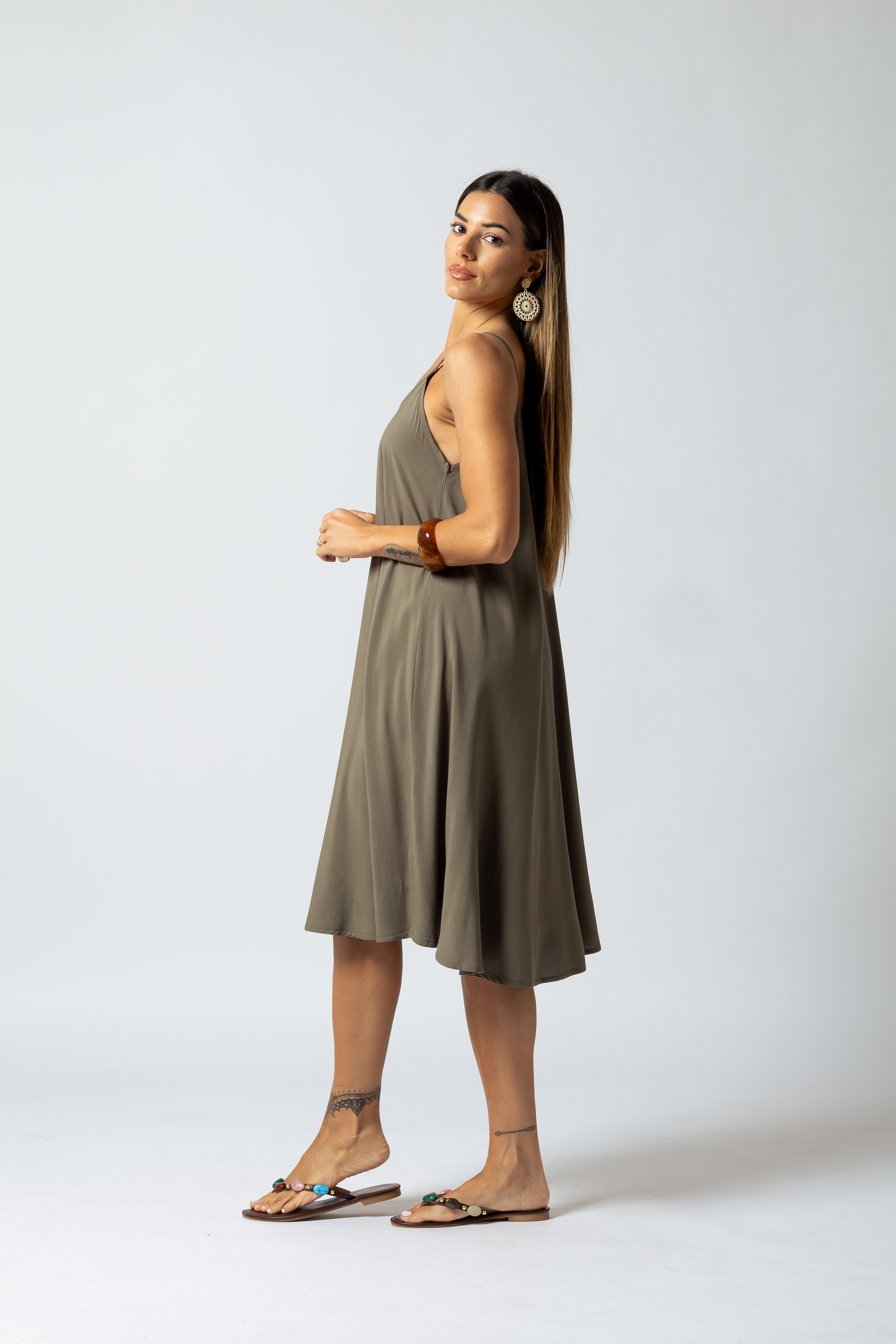 Vestito Salina Midi|Colore:Salvia