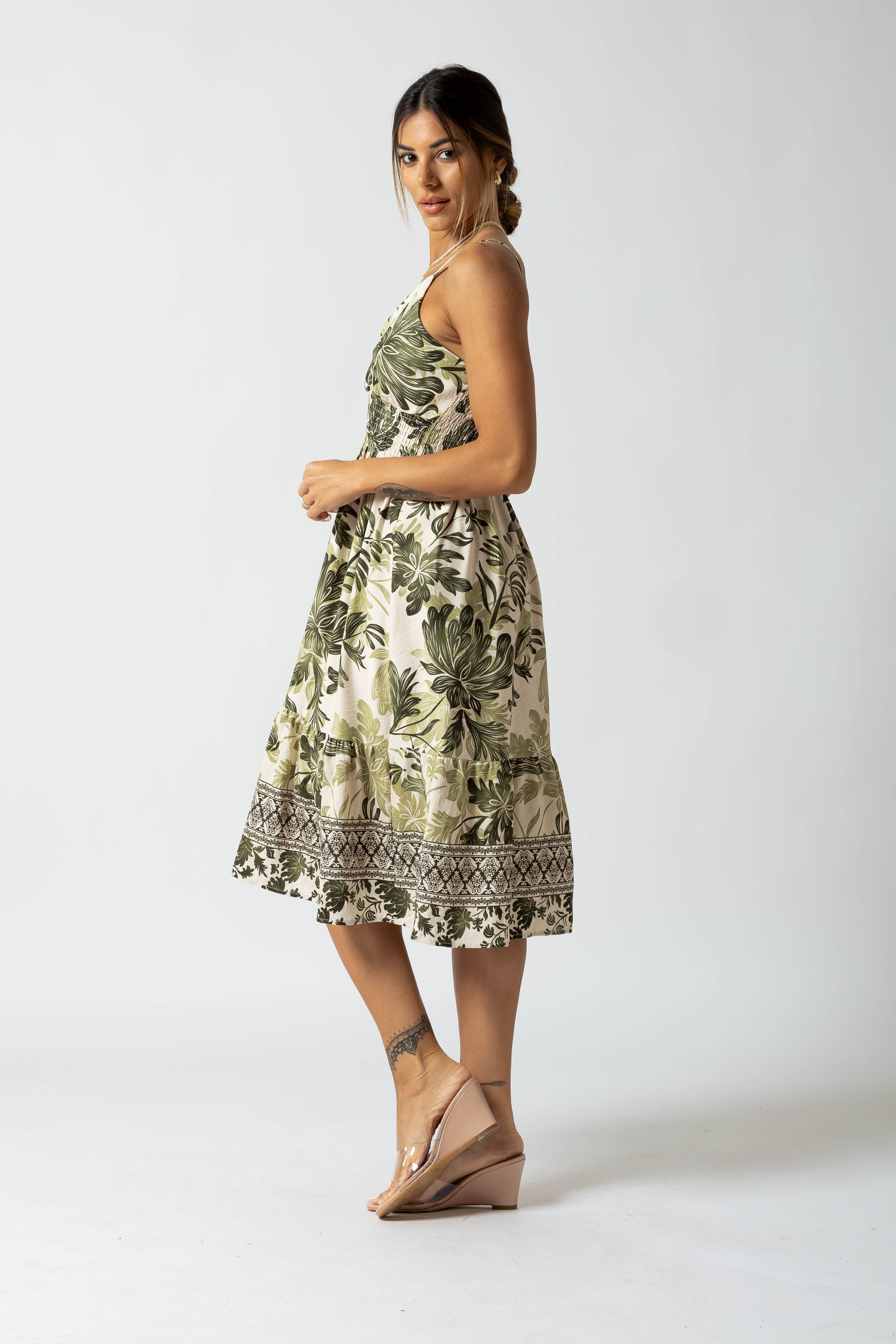 Abisto scllo a V incrociato|Colore:Verde