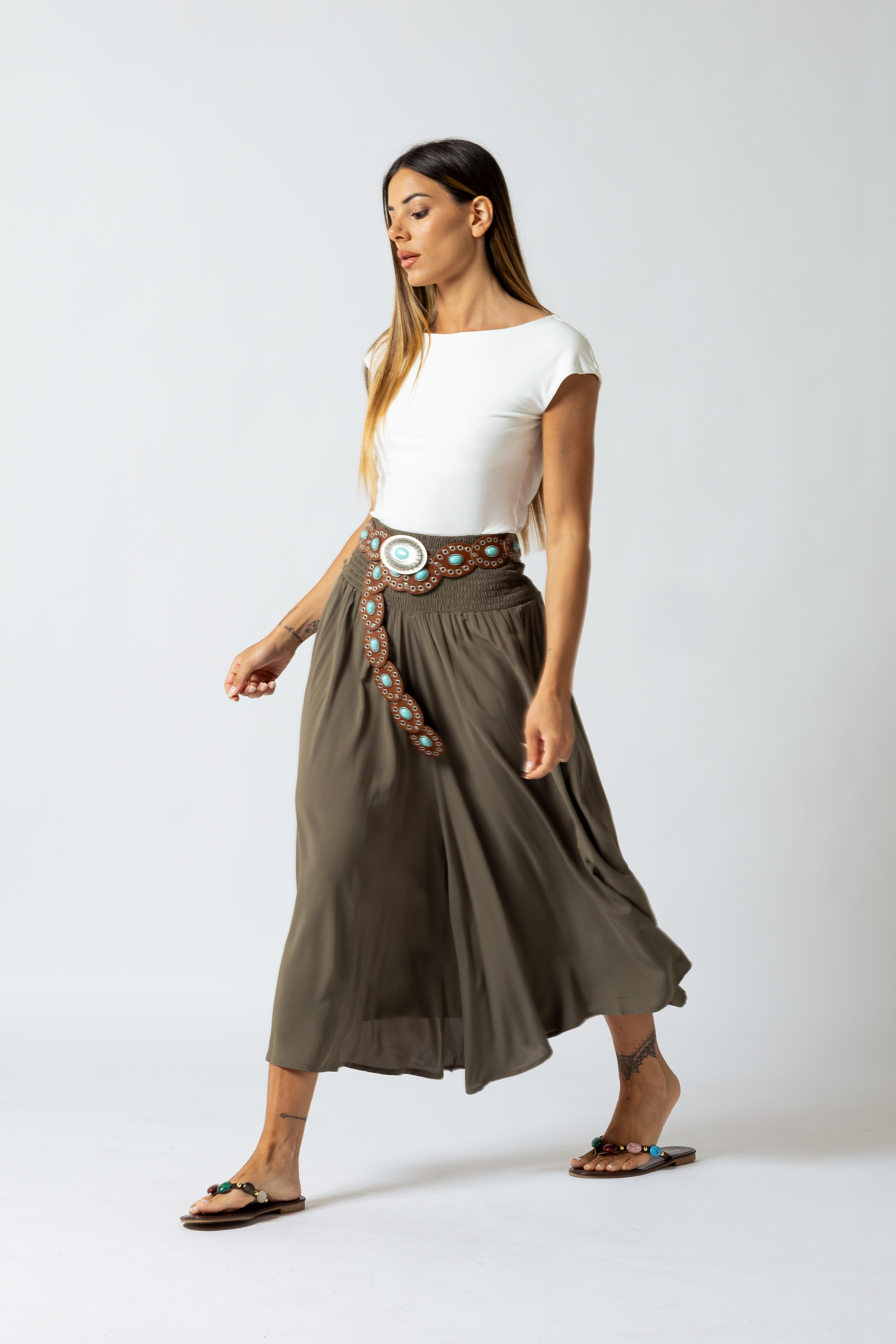 Pantalone Harem midi|Colore:Salvia