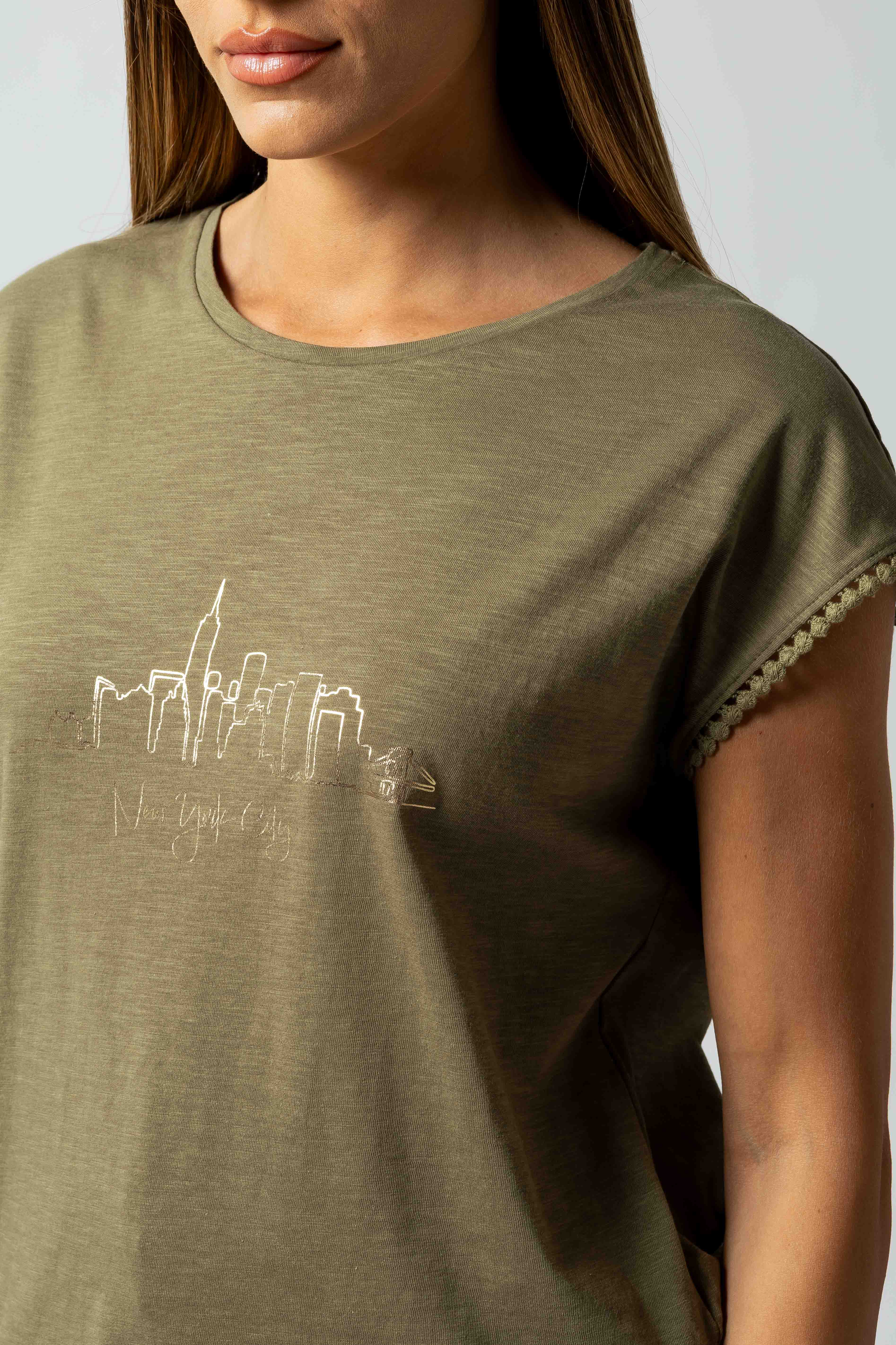T-Shirt Skiline New York|Colore:Salvia