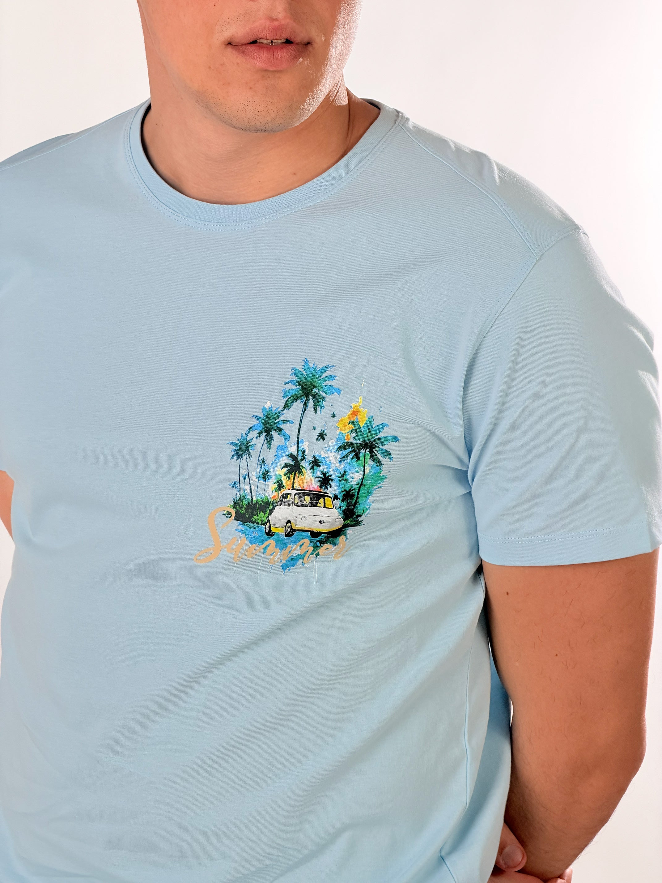 T_shirt summer miami base fit|Colore:Polvere