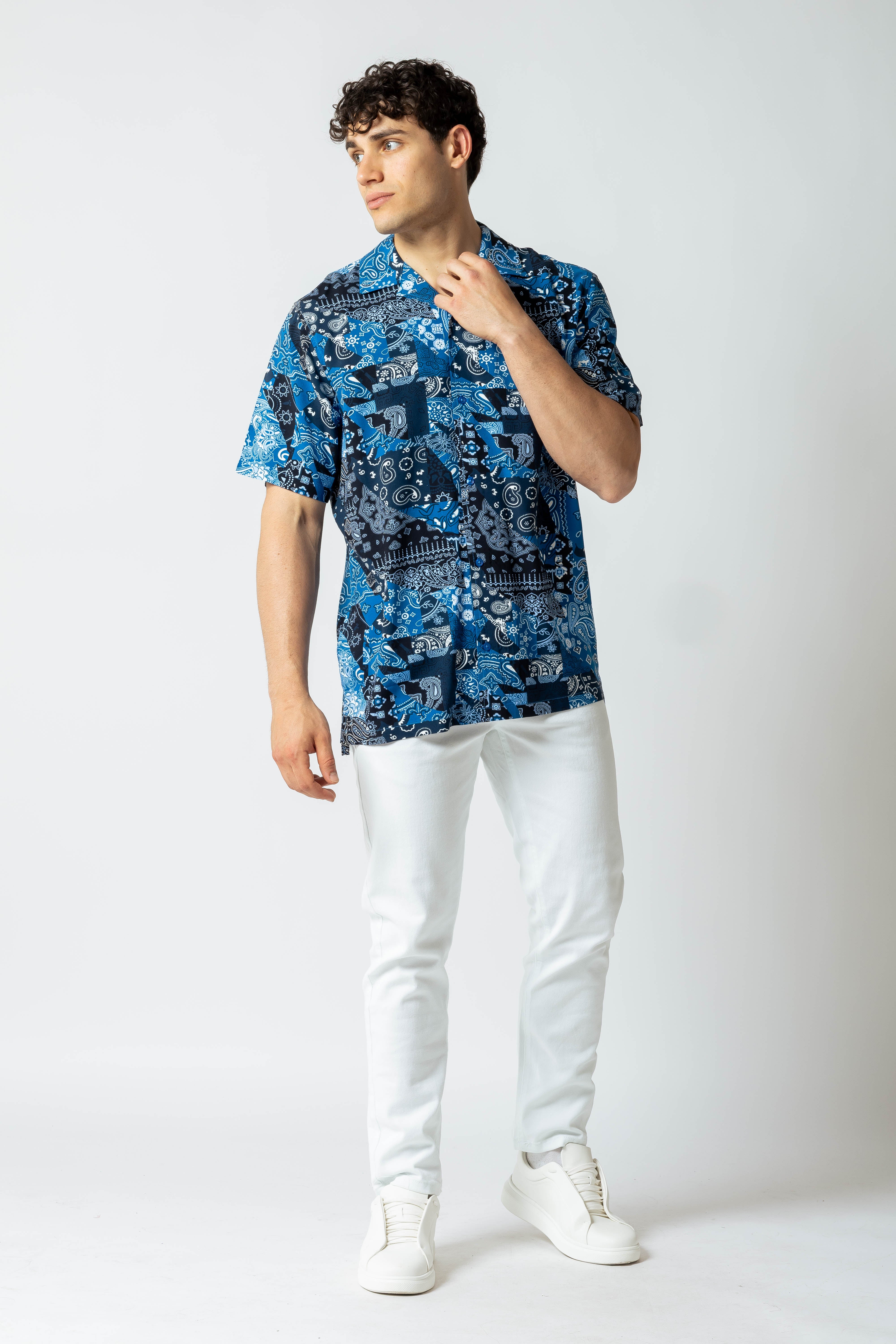 Camicia maniche corte Bnadage|Colore:Blu