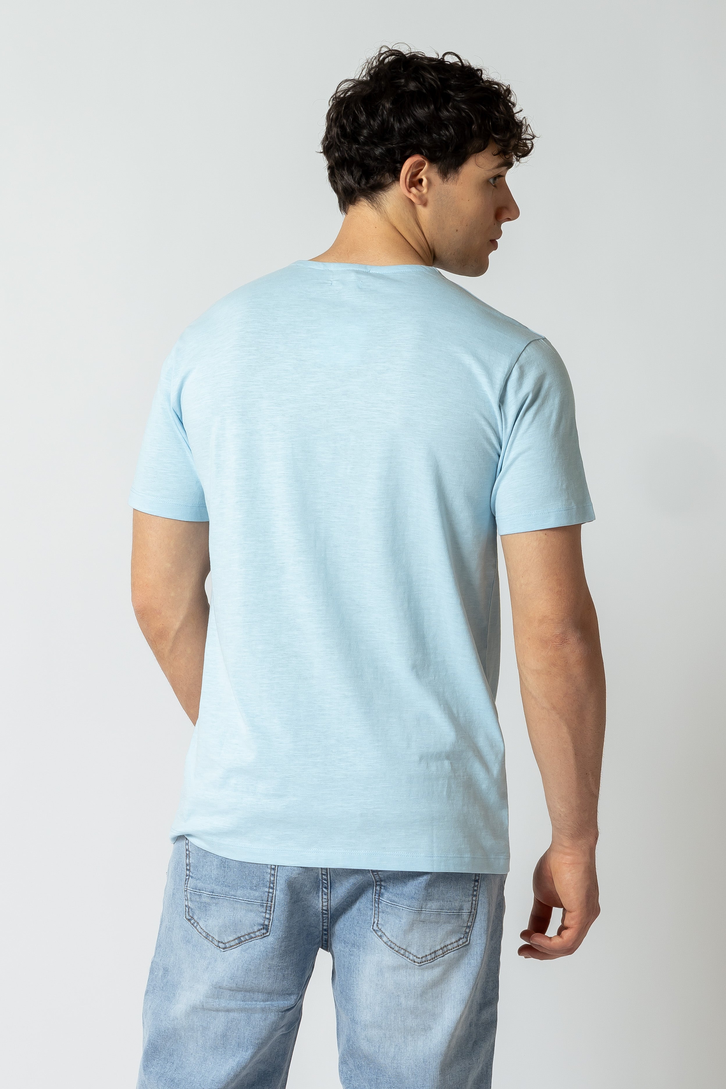 T-Shirt Serafino con inserti|Colore:Polvere