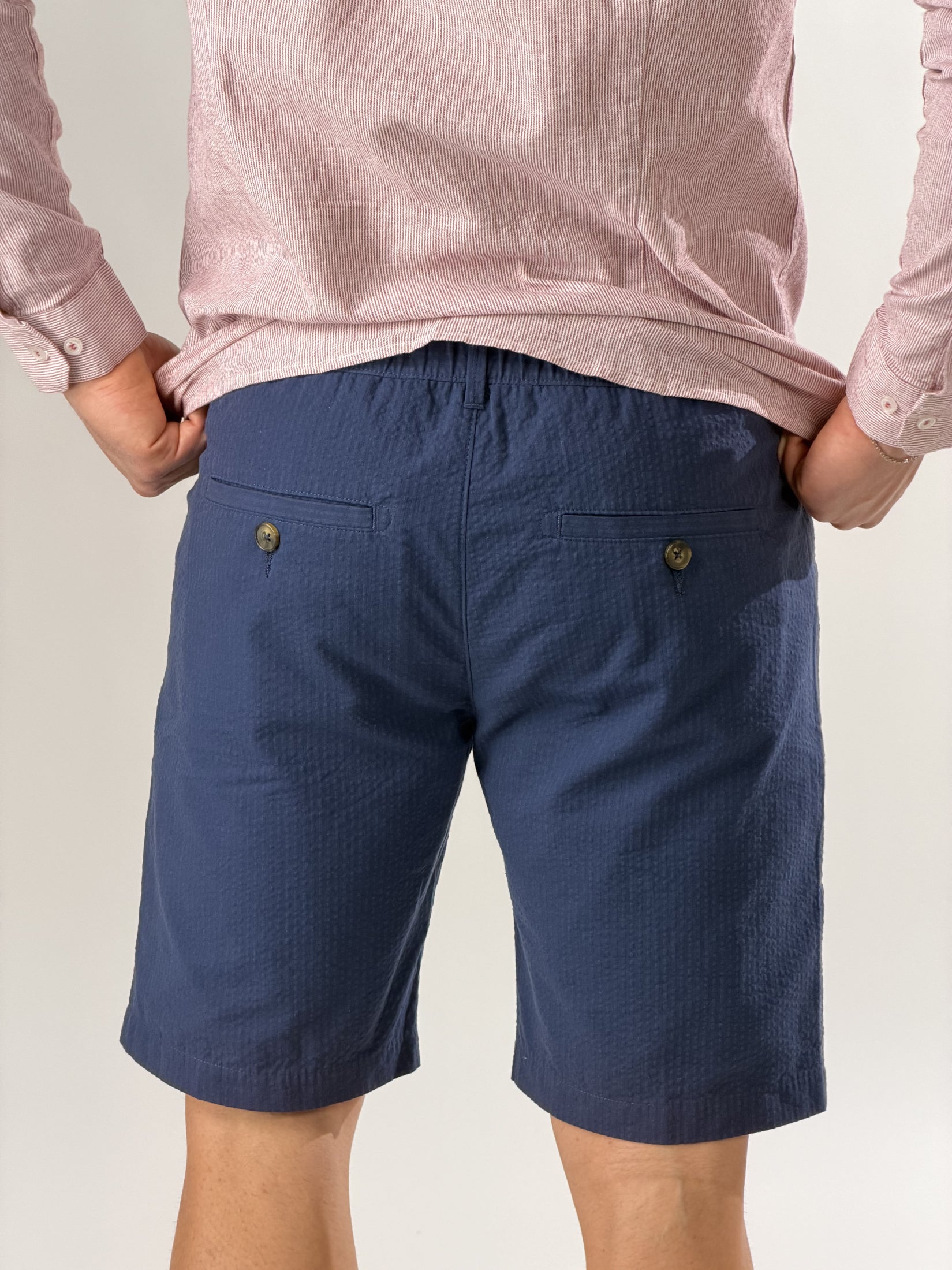 Bermuda  con fascia elastica in vita |Colore:Blu