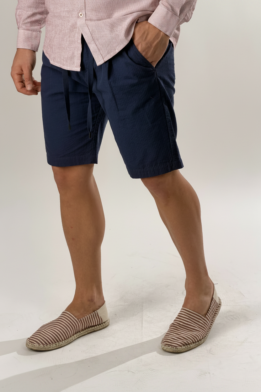 Bermuda  con fascia elastica in vita |Colore:Blu