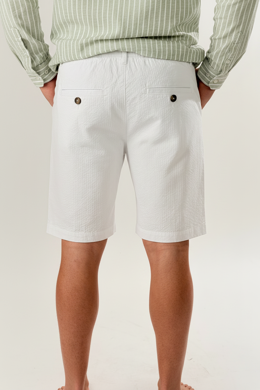 Bermuda  con fascia elastica in vita |Colore:Bianco