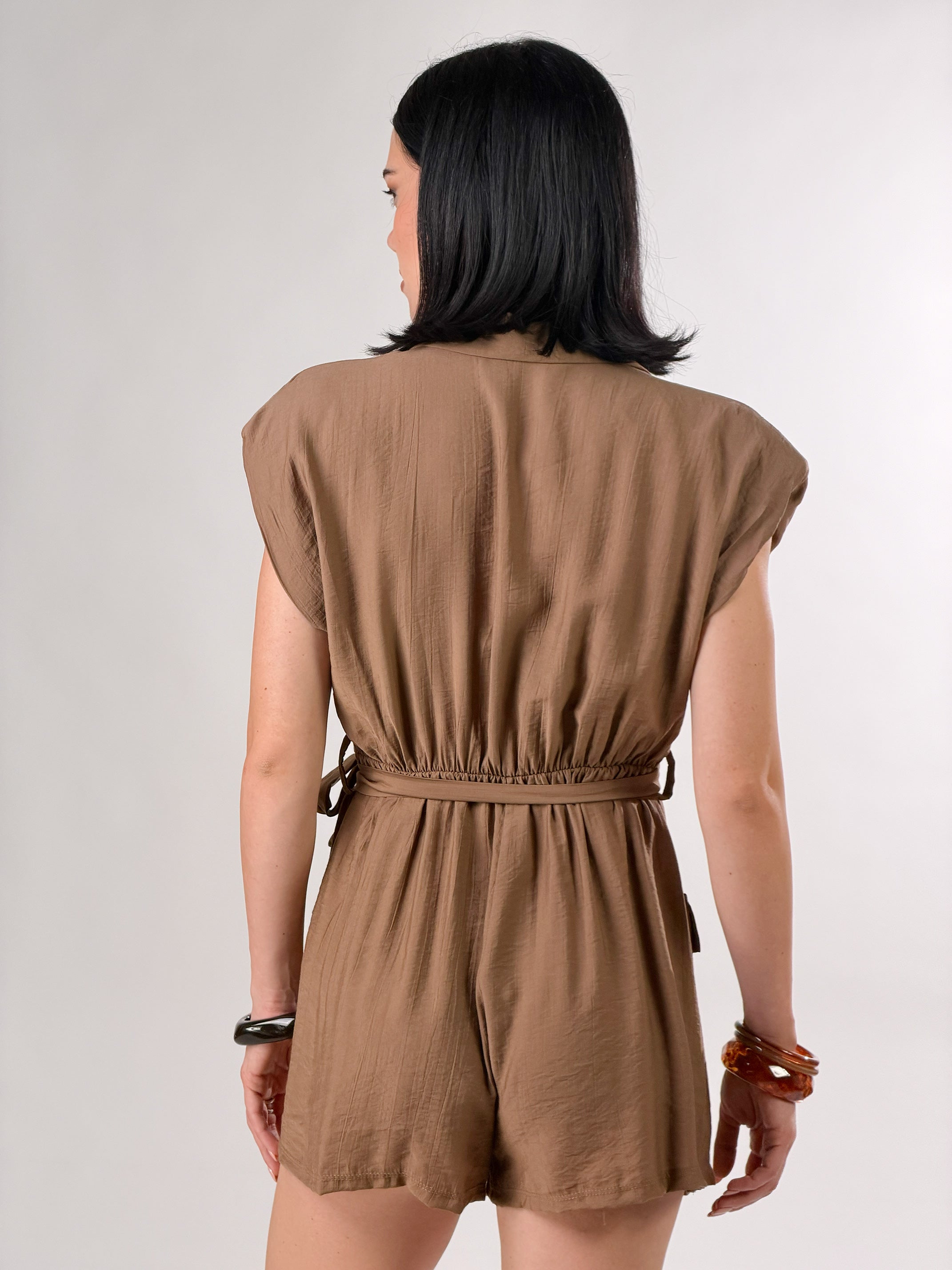 Tuta corta stile blazer|Colore:Cammello