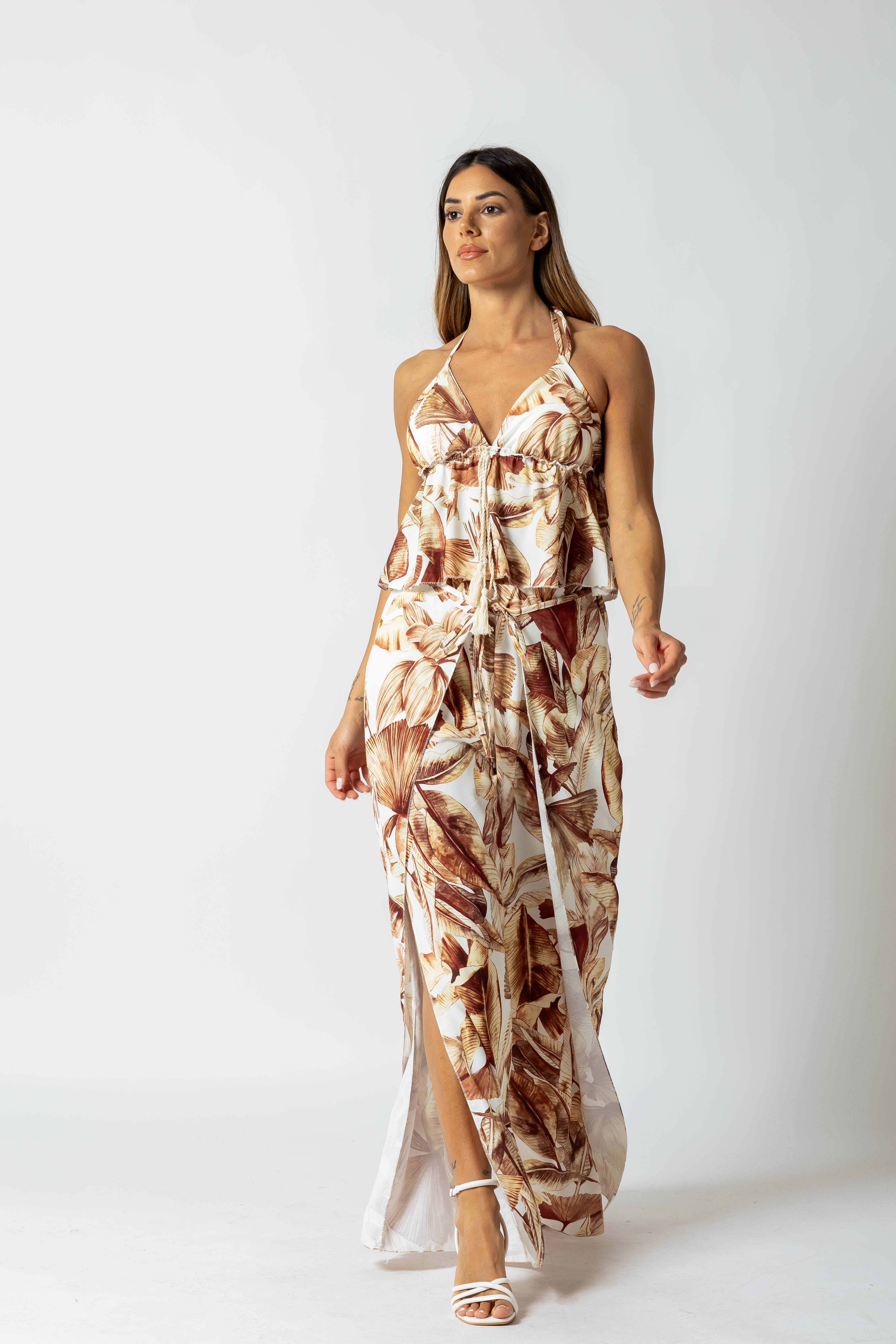 Top Tropical|Colore:Marrone