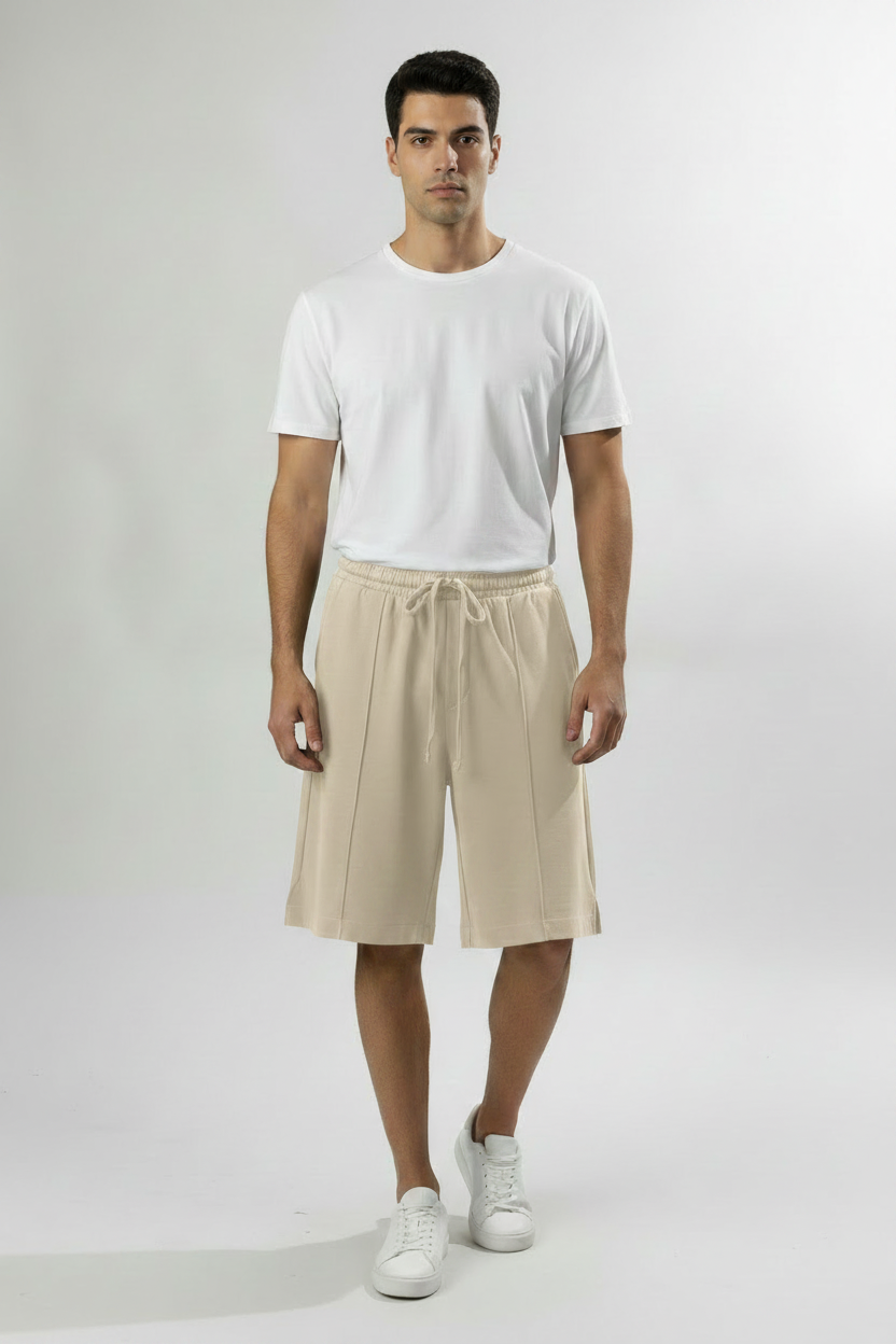 Bermuda con tasche a filo|Colore:Panna