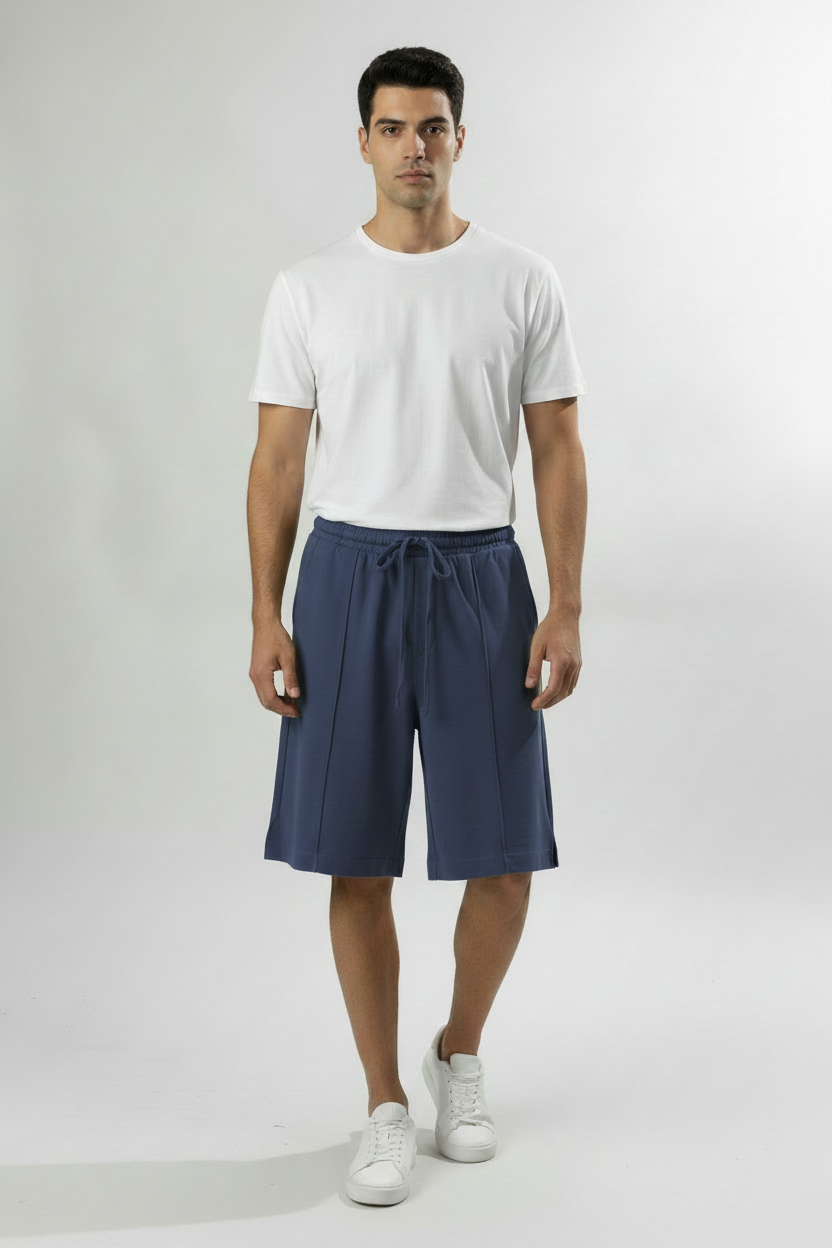 Bermuda con tasche a filo|Colore:Blu