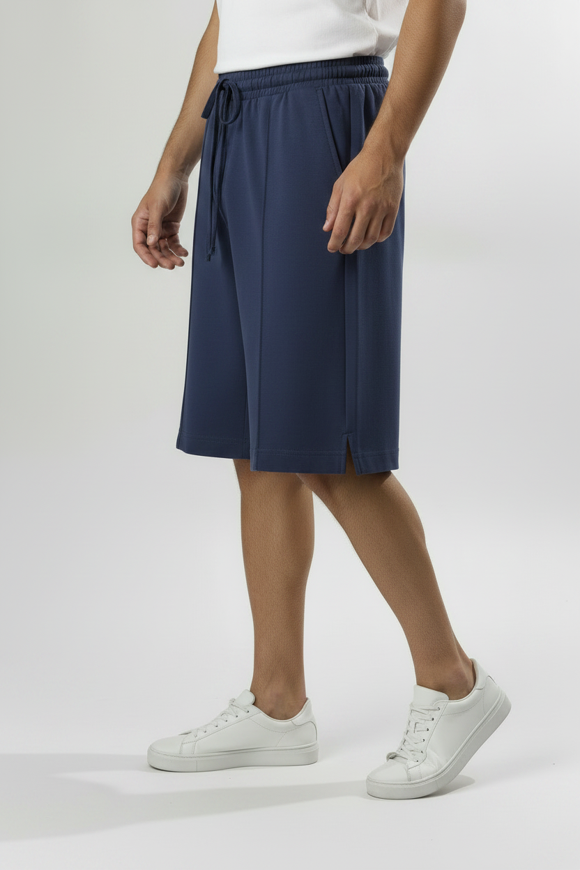 Bermuda con tasche a filo|Colore:Blu