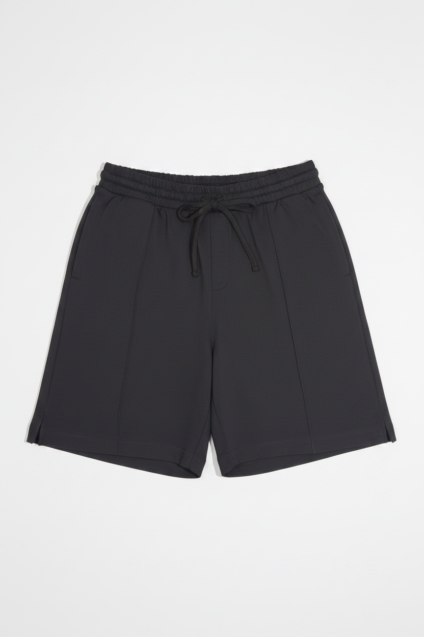Bermuda con tasche a filo|Colore:Nero