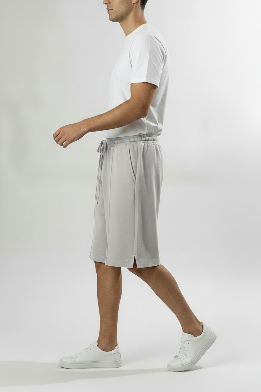 Bermuda con tasche a filo|Colore:Grigio