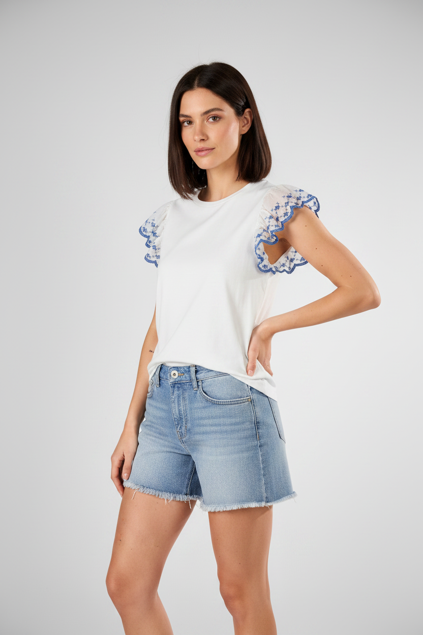 T-Shirt Costa azzurra|Colore:Bianco latte