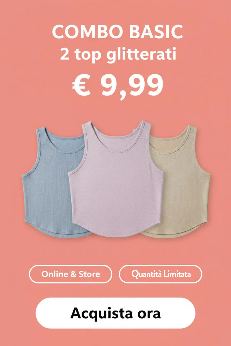 Top con orlo curvato|Colore:Denim