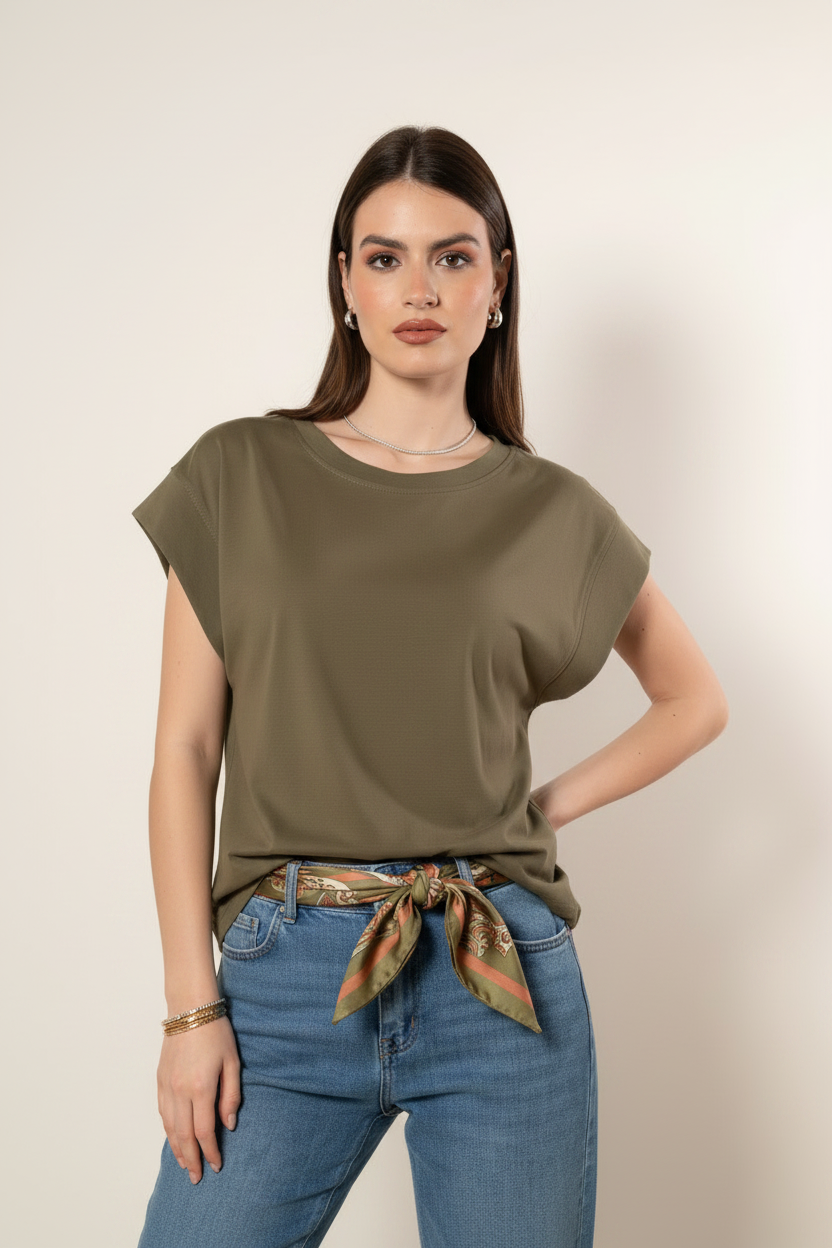 T- shirt manica ampia|Colore:Salvia