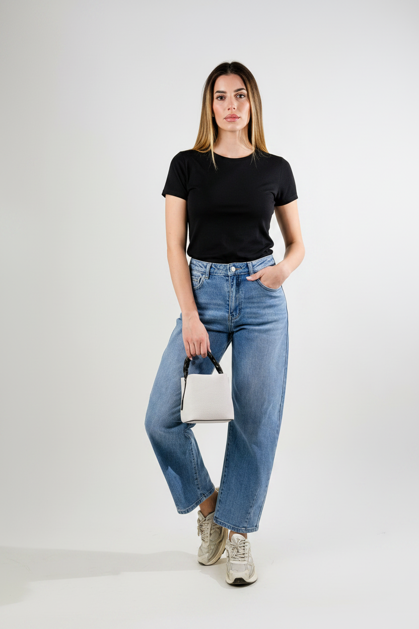Jeans Mom fit|Colore:Blu medio