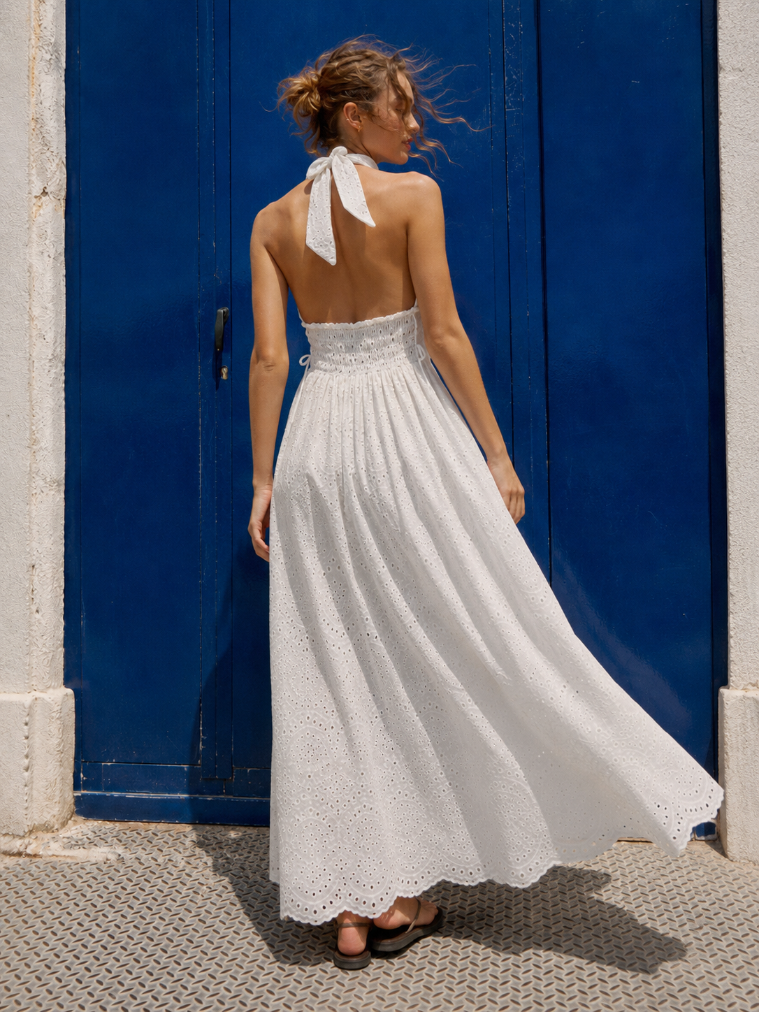 Abito Amalfi in pizzo Sangallo|Colore:Bianco