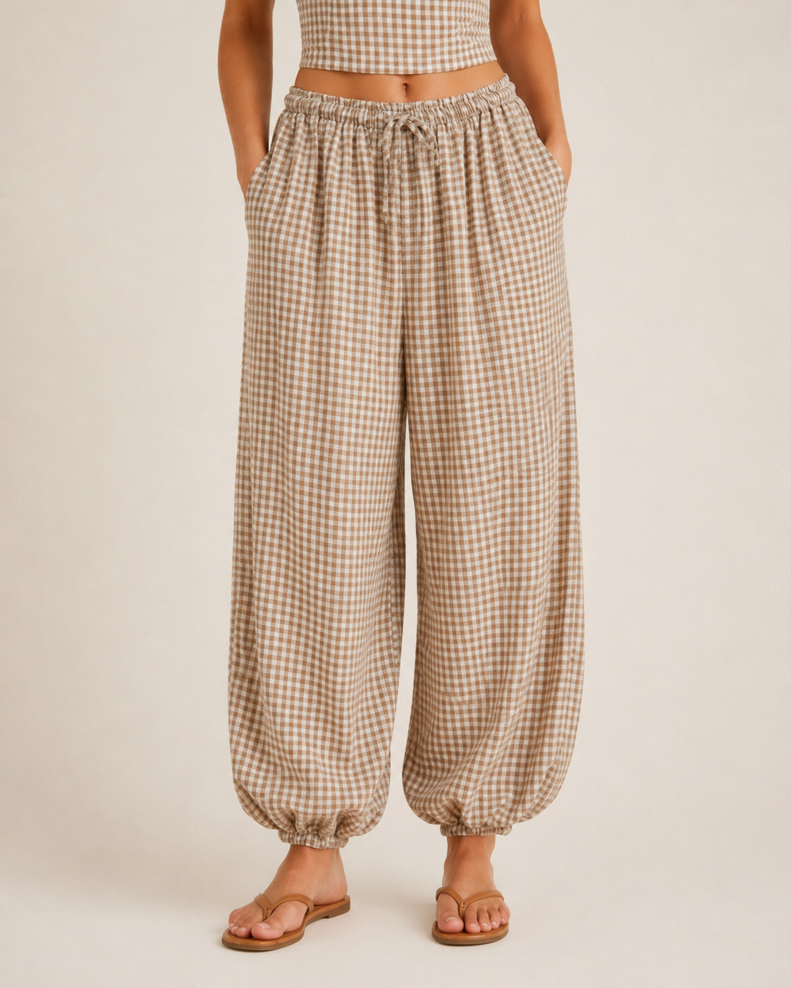 Coordinato  Vichy|Colore:Fango