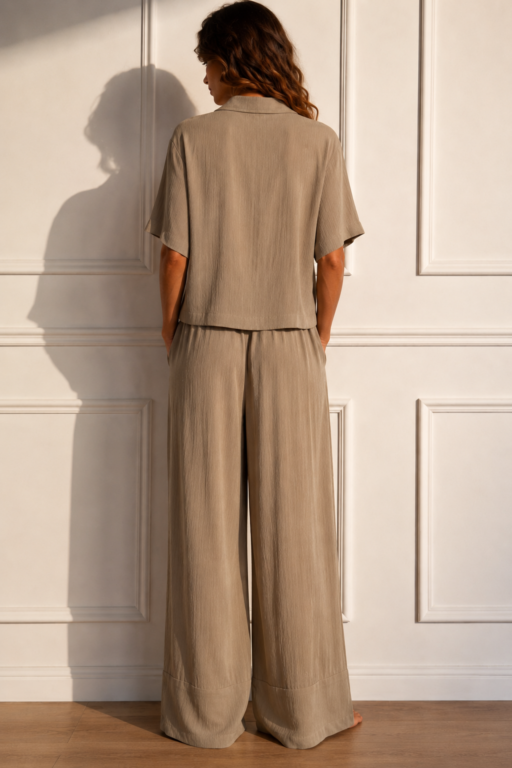 Pantaloni con coulisse e nappine|Colore:Fieno