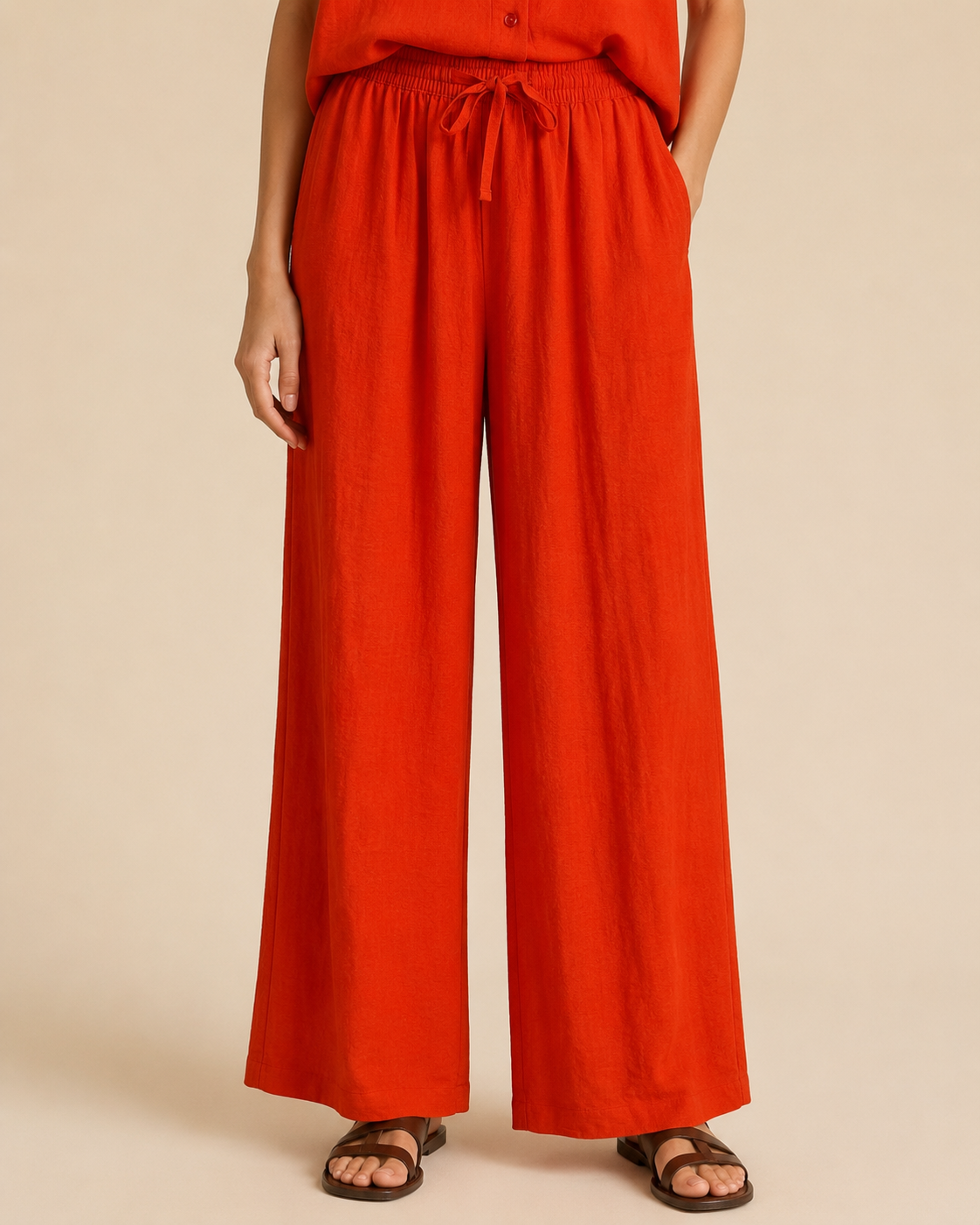 Pantalaccio con laccetto frontale|Colore:Corallo