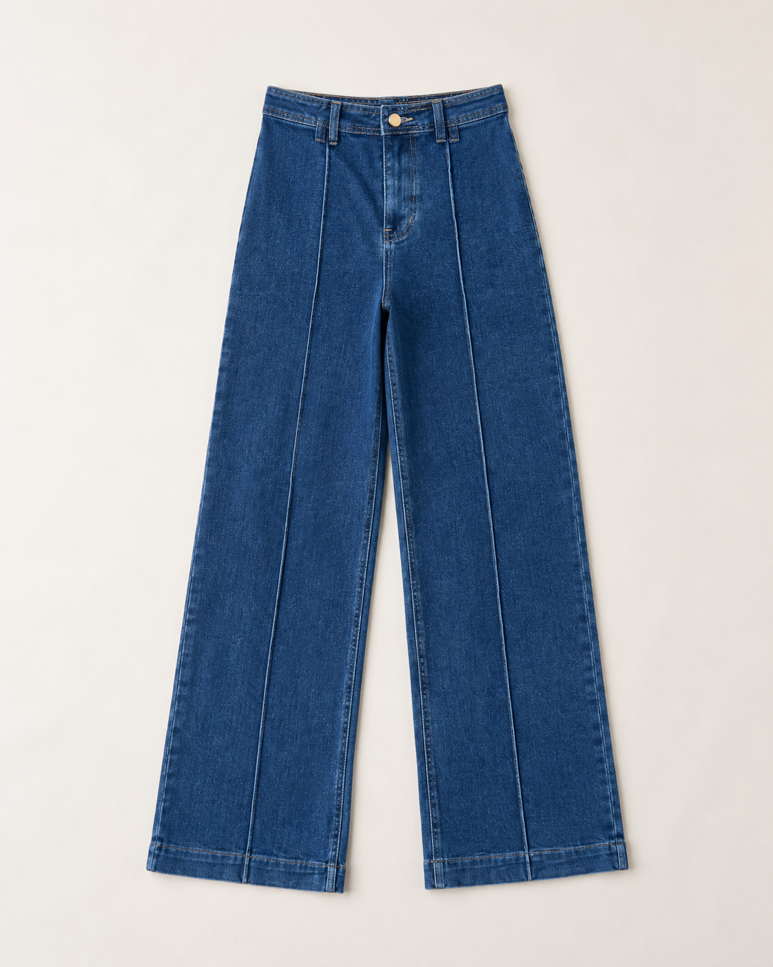 Jeans vita alta con cucitura centrale|Colore:Blu