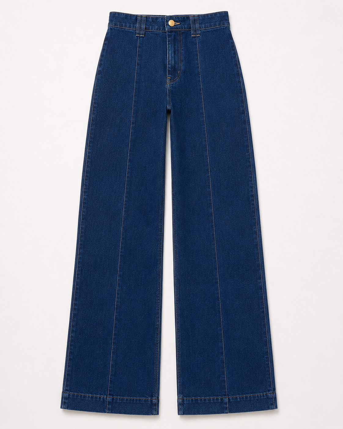 Jeans vita alta con cucitura centrale|Colore:Blu zero