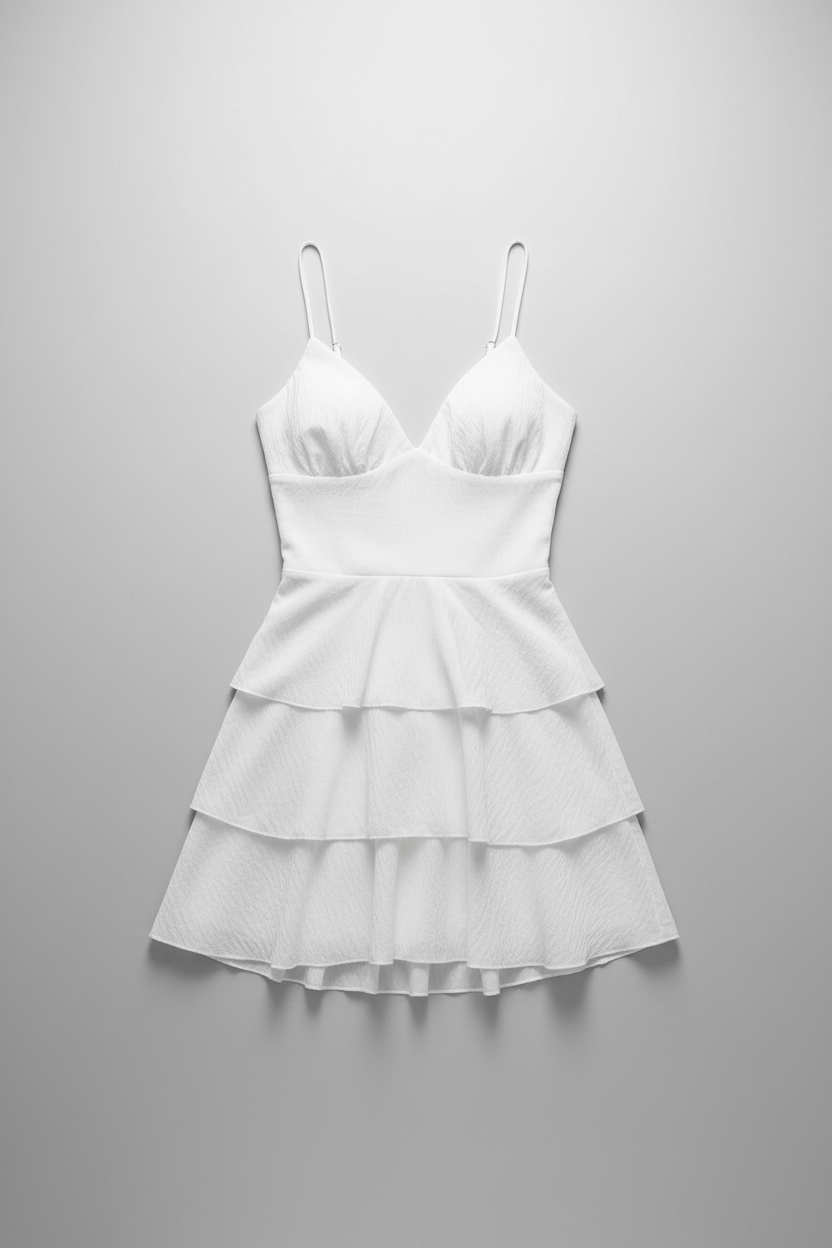Abito con corpetto a triangoli|Colore:Bianco
