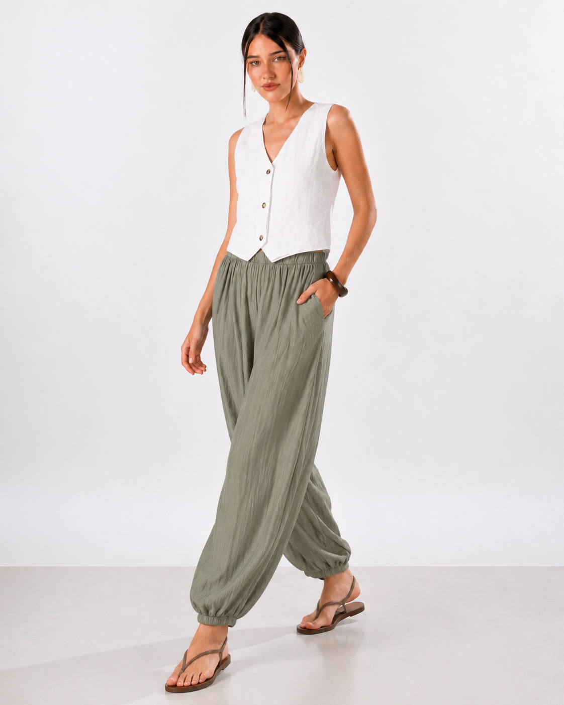 Pantalone balloon London|Colore:Verde chiaro