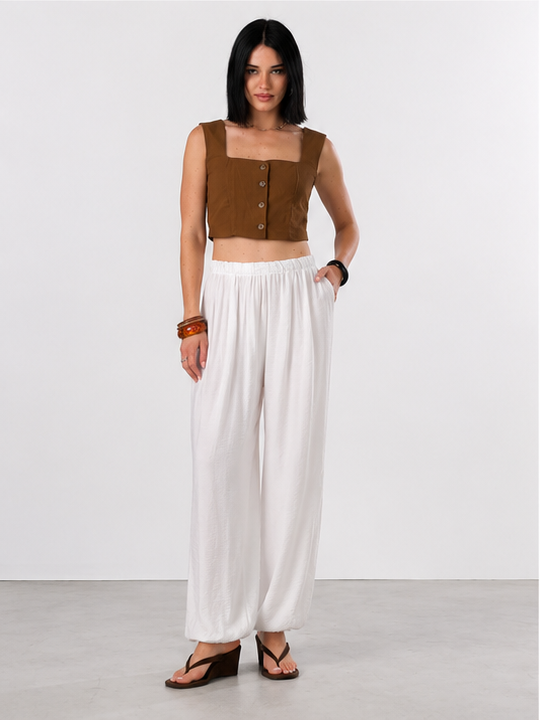 Pantalone balloon London|Colore:Bianco