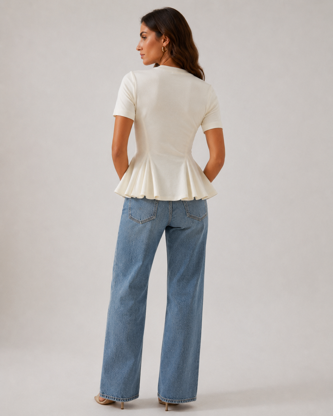 T-Shirt con baschina|Colore:Latte