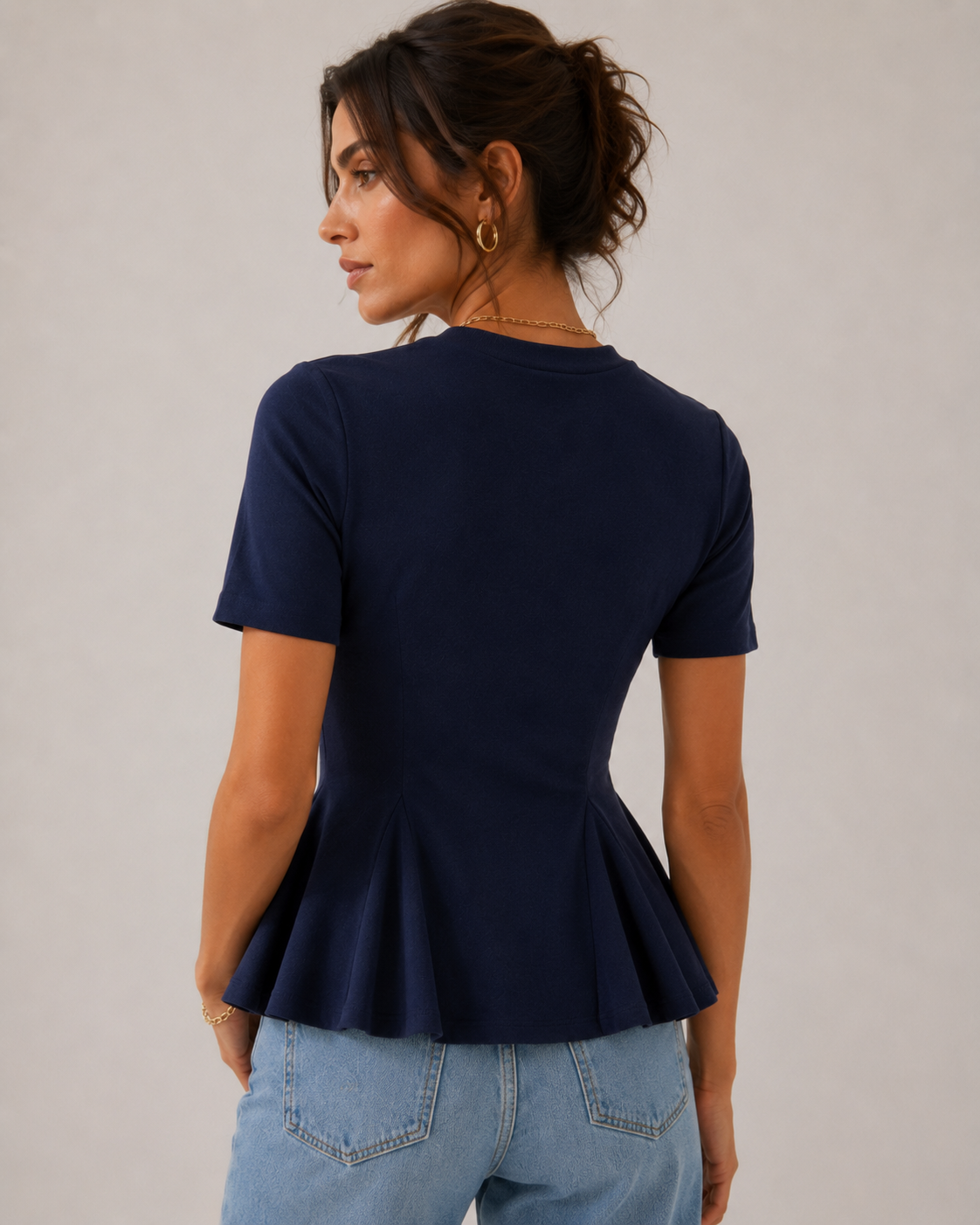 T-Shirt con baschina|Colore:Blue navy