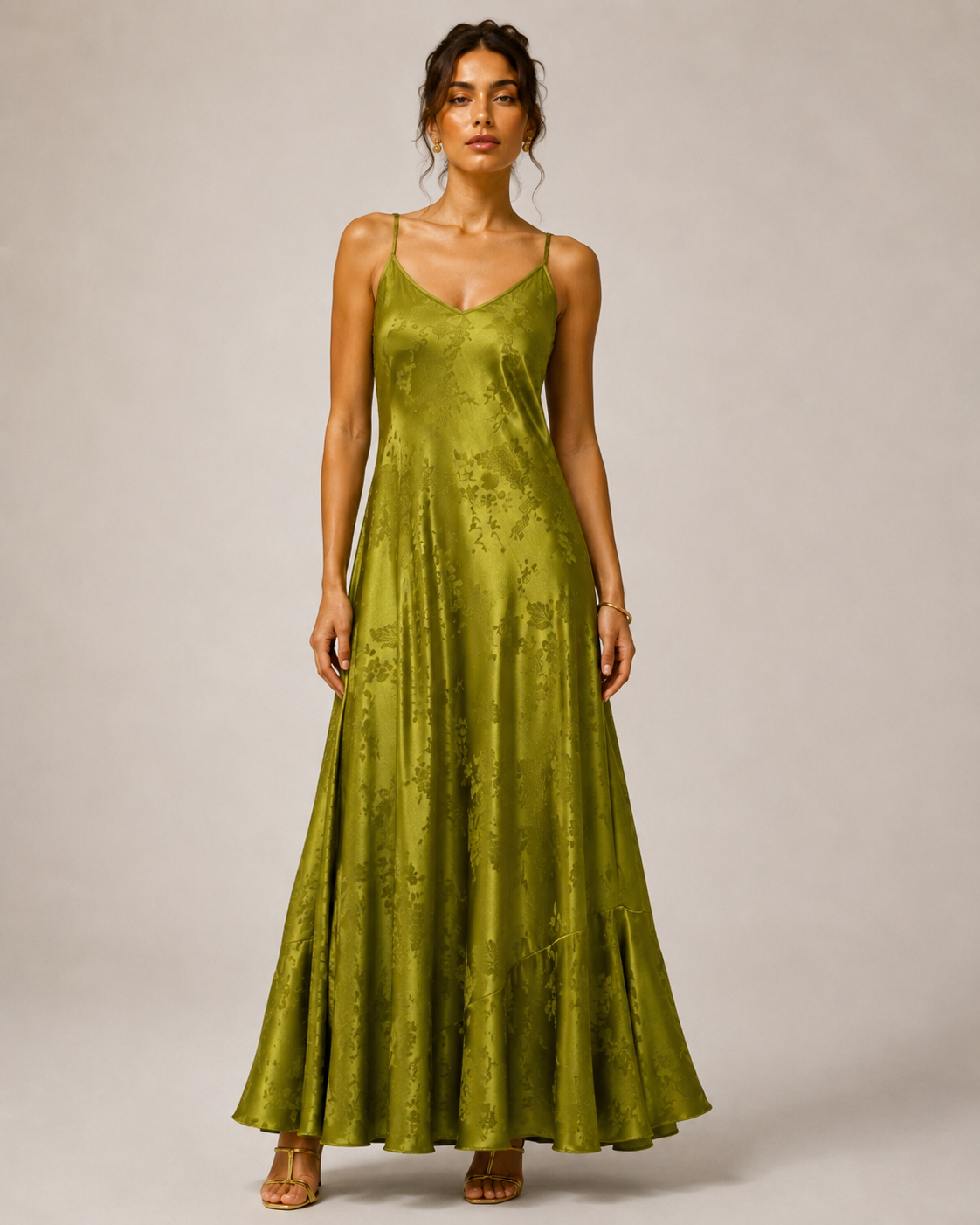 Abito Satin Damascato|Colore:Olio